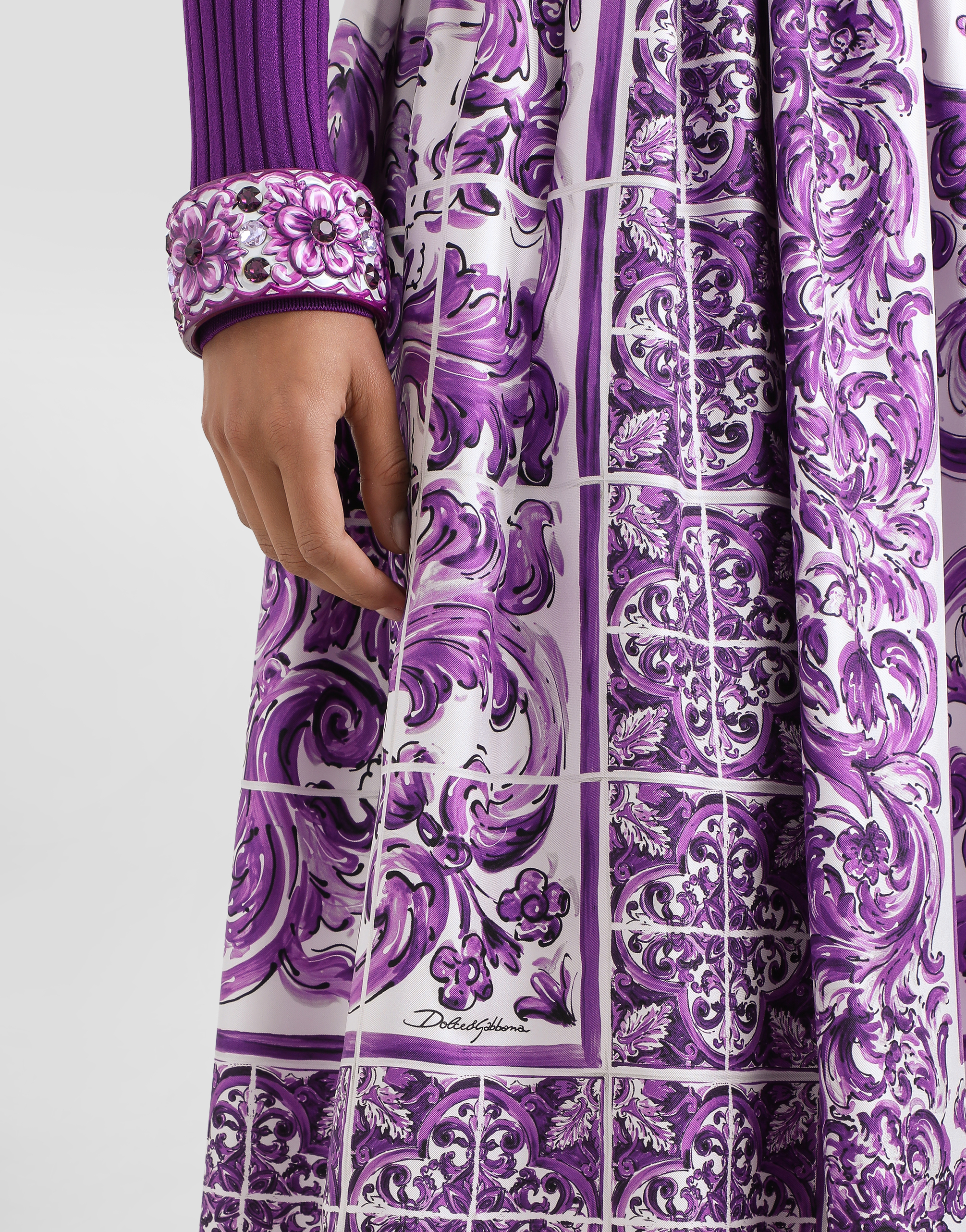 Dolce & Gabbana Falda Semilarga - Multicolor In Purple