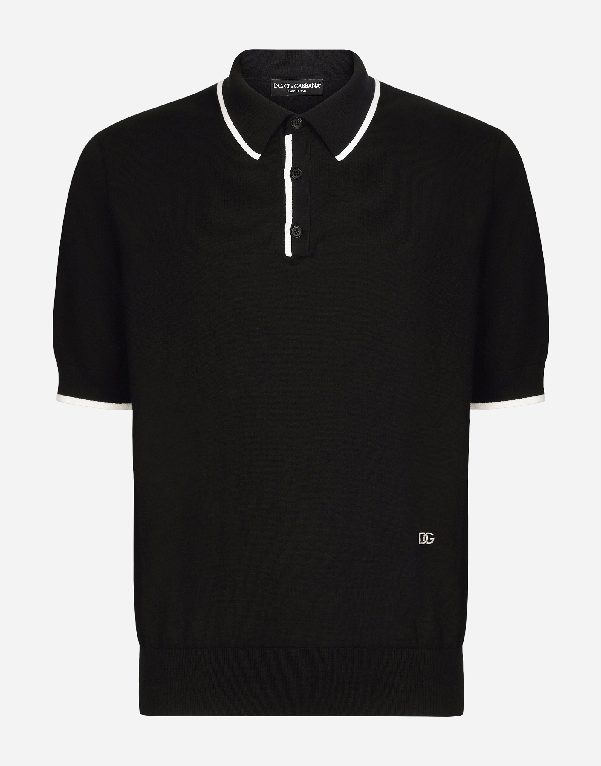 DOLCE & GABBANA COTTON POLO-SHIRT WITH DG PATCH