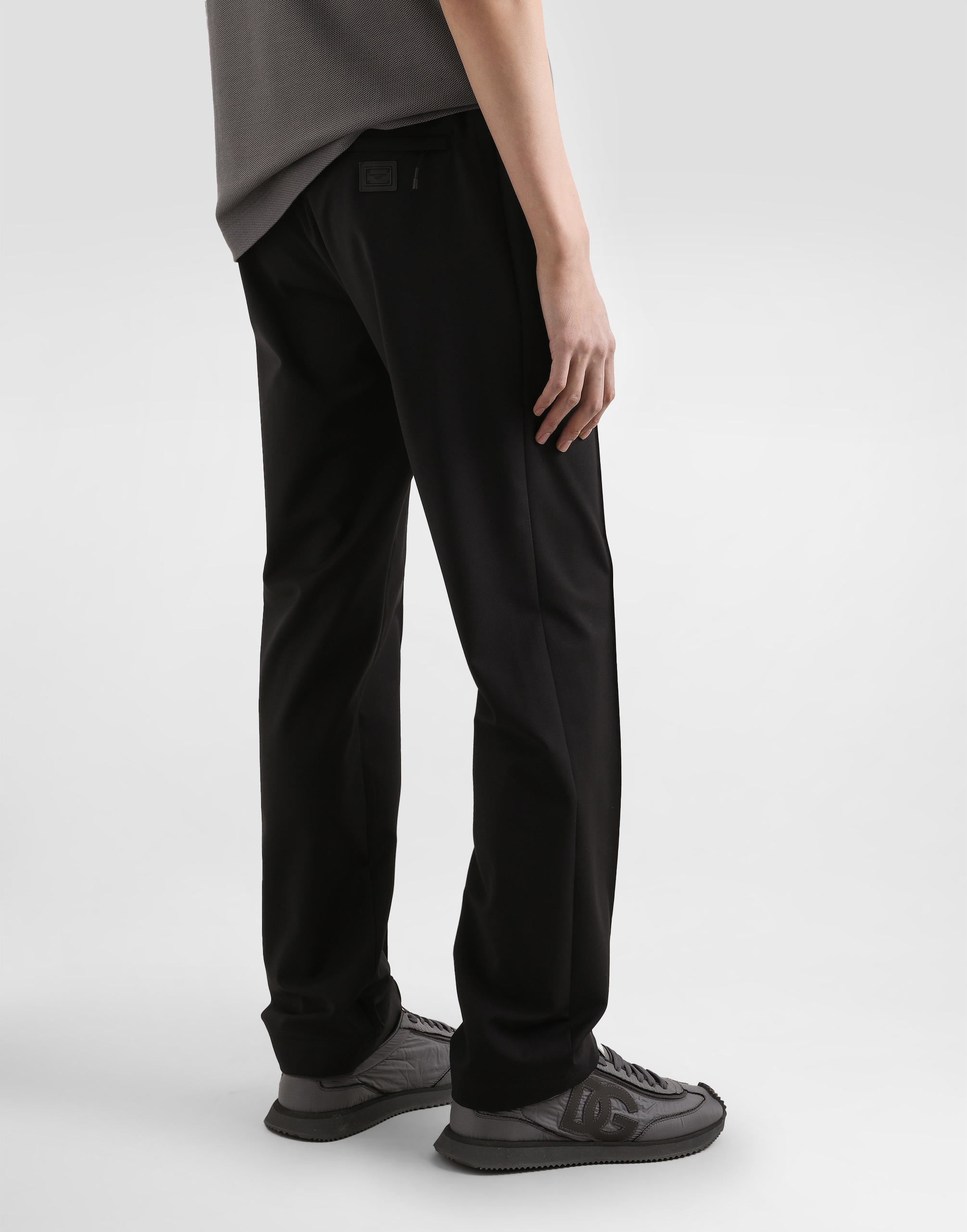 Dolce & Gabbana Drawstring-waist Wool Blend Tapered Trousers Clothing In Black