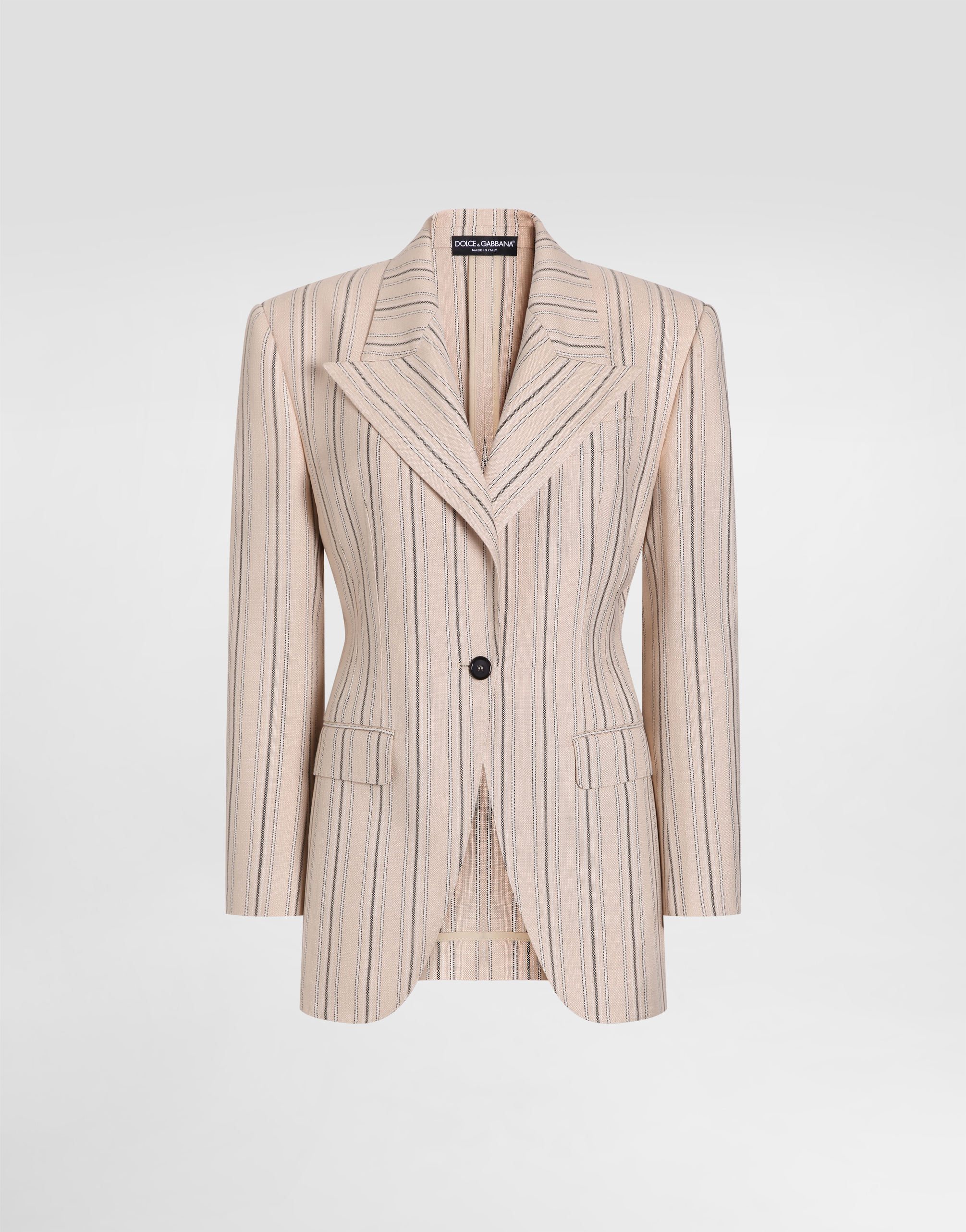 Dolce & Gabbana Dolce  Gabbana Regimental Pinstriped Single-breasted Jacket In Neutral
