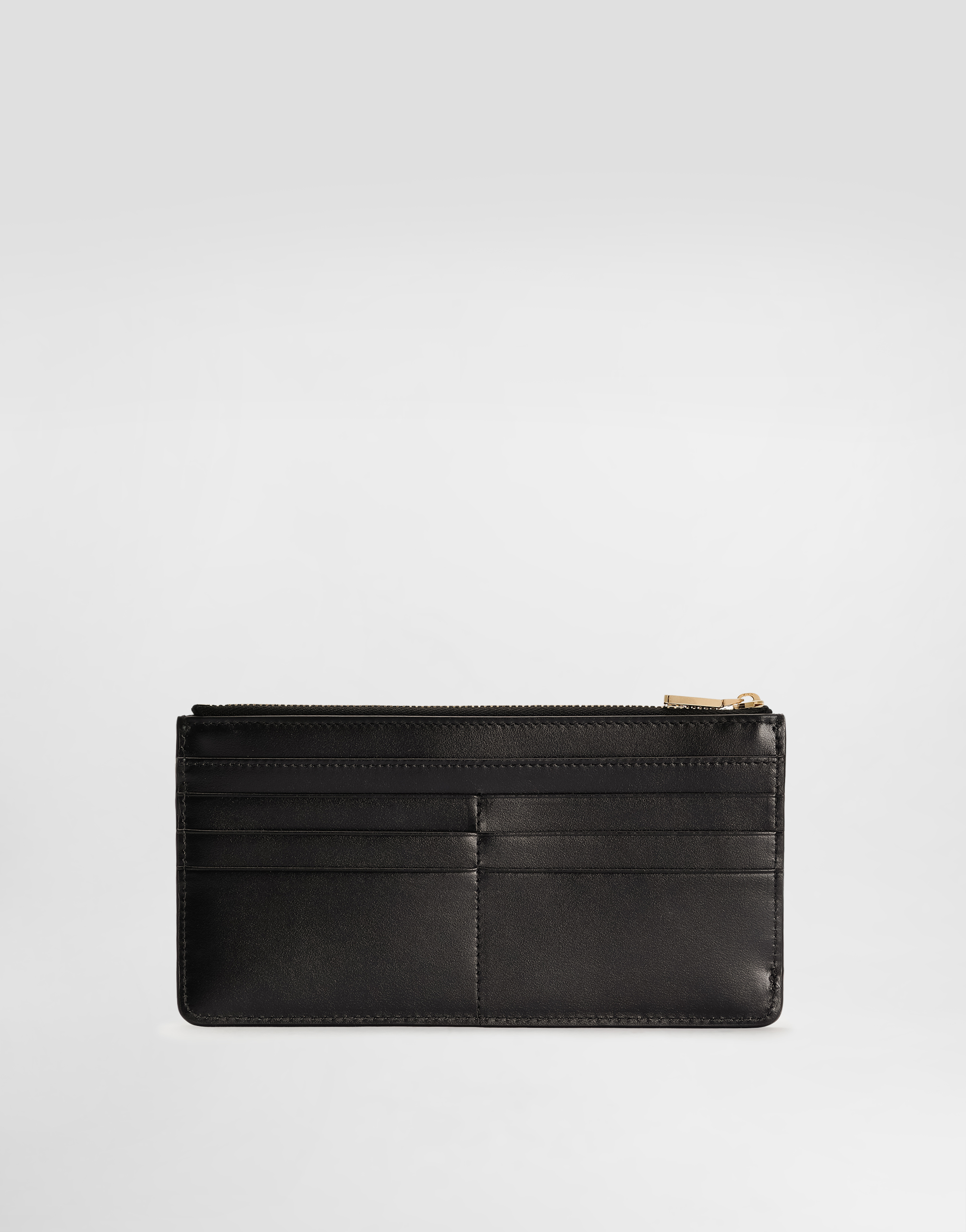 Dolce & Gabbana Large Calfskin Card Holder With Dg Logo In Black