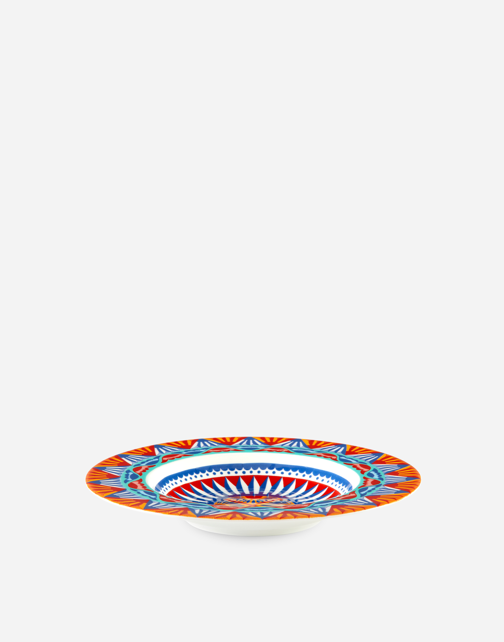 Dolce & Gabbana Set 2 Soup Plates In Fine Porcelain Multicolor Unisex Onesize In Multicolor