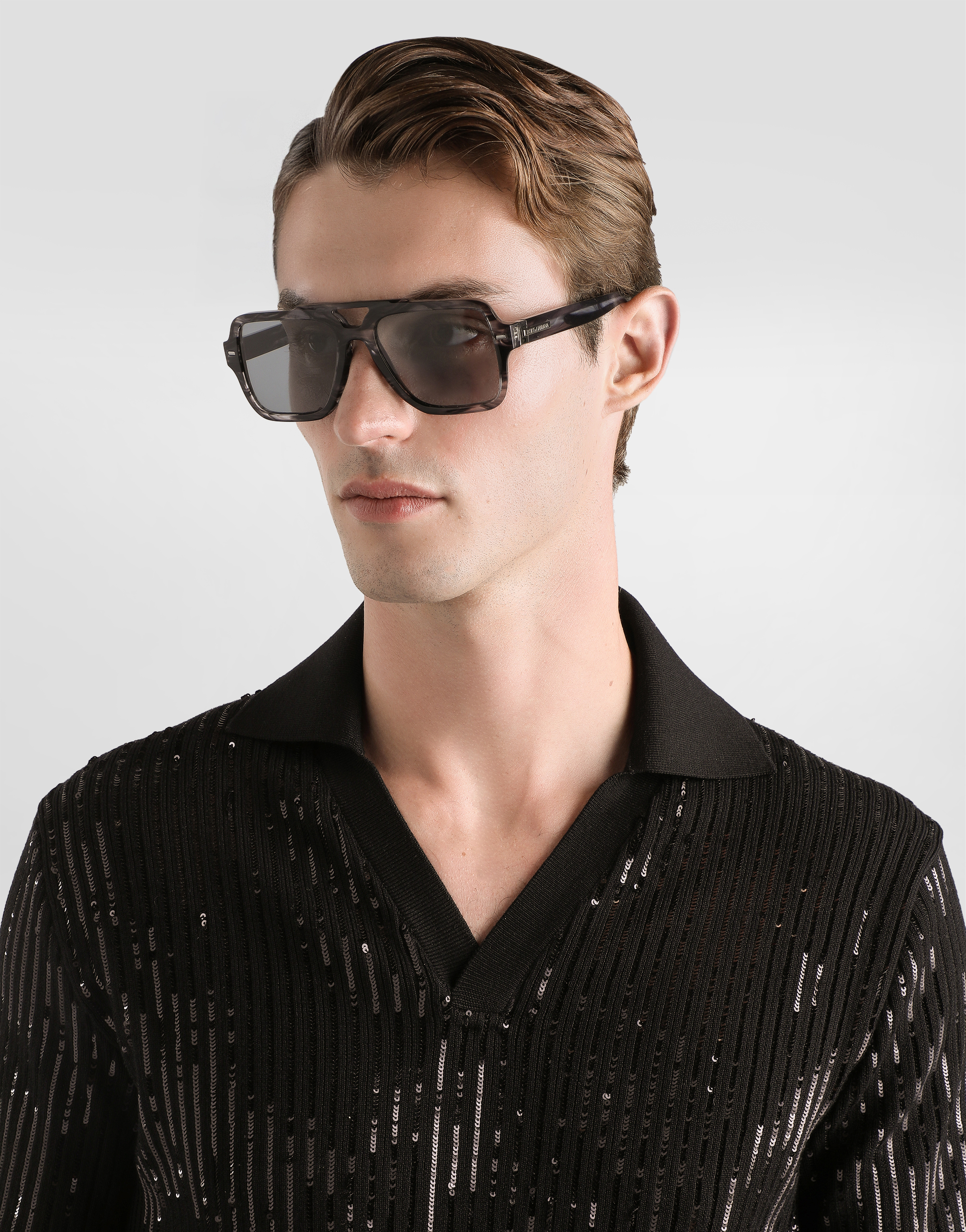 Wool and silk polo shirt