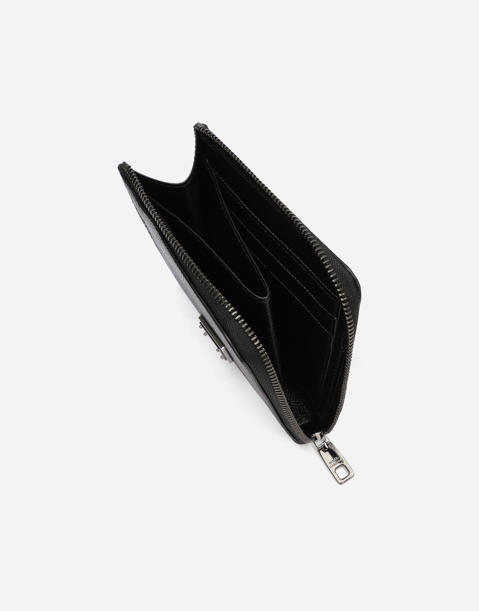 DOLCE & GABBANA CALFSKIN CARD HOLDER WITH BRANDED PLATE