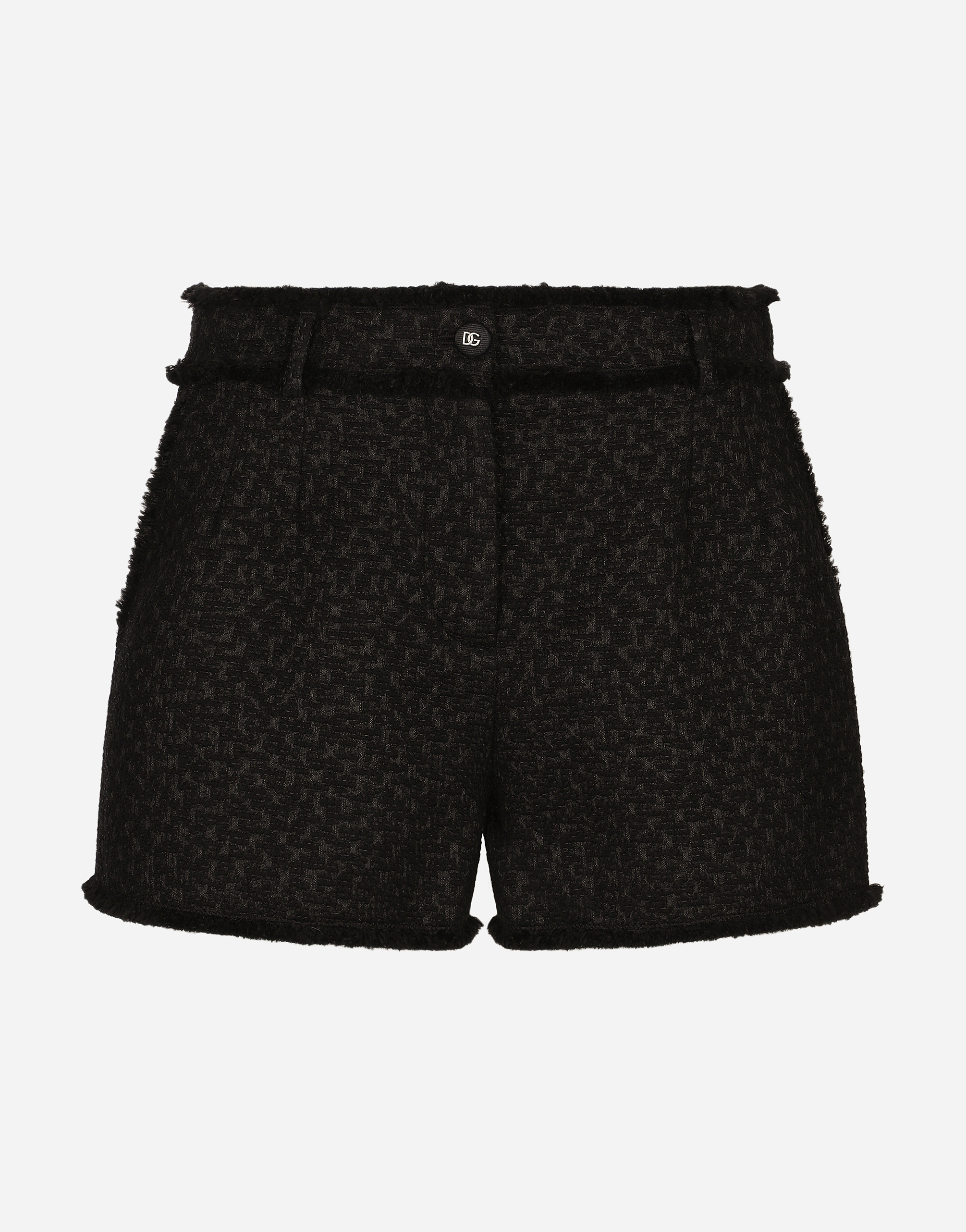 Dolce & Gabbana Raschel Tweed Shorts - Woman Pants And Shorts Black 46