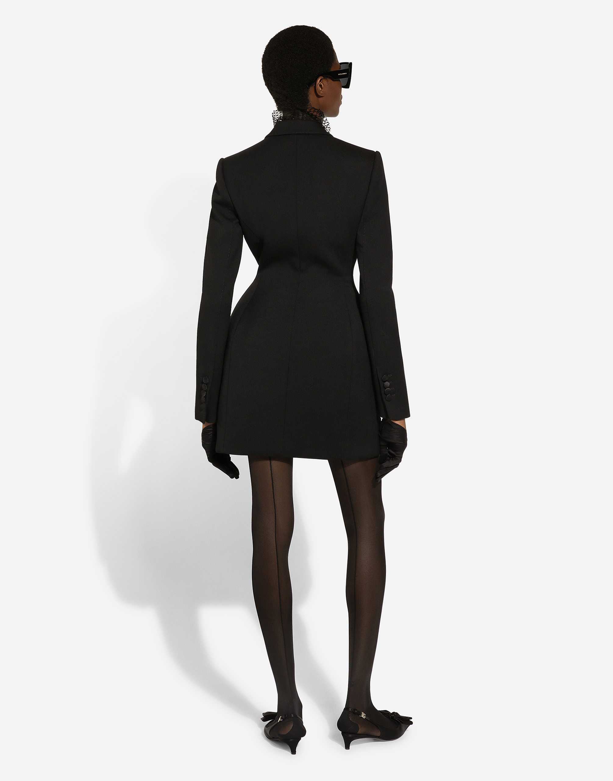 Dolce & Gabbana Wool Blend Double-breasted Jacket In Black
