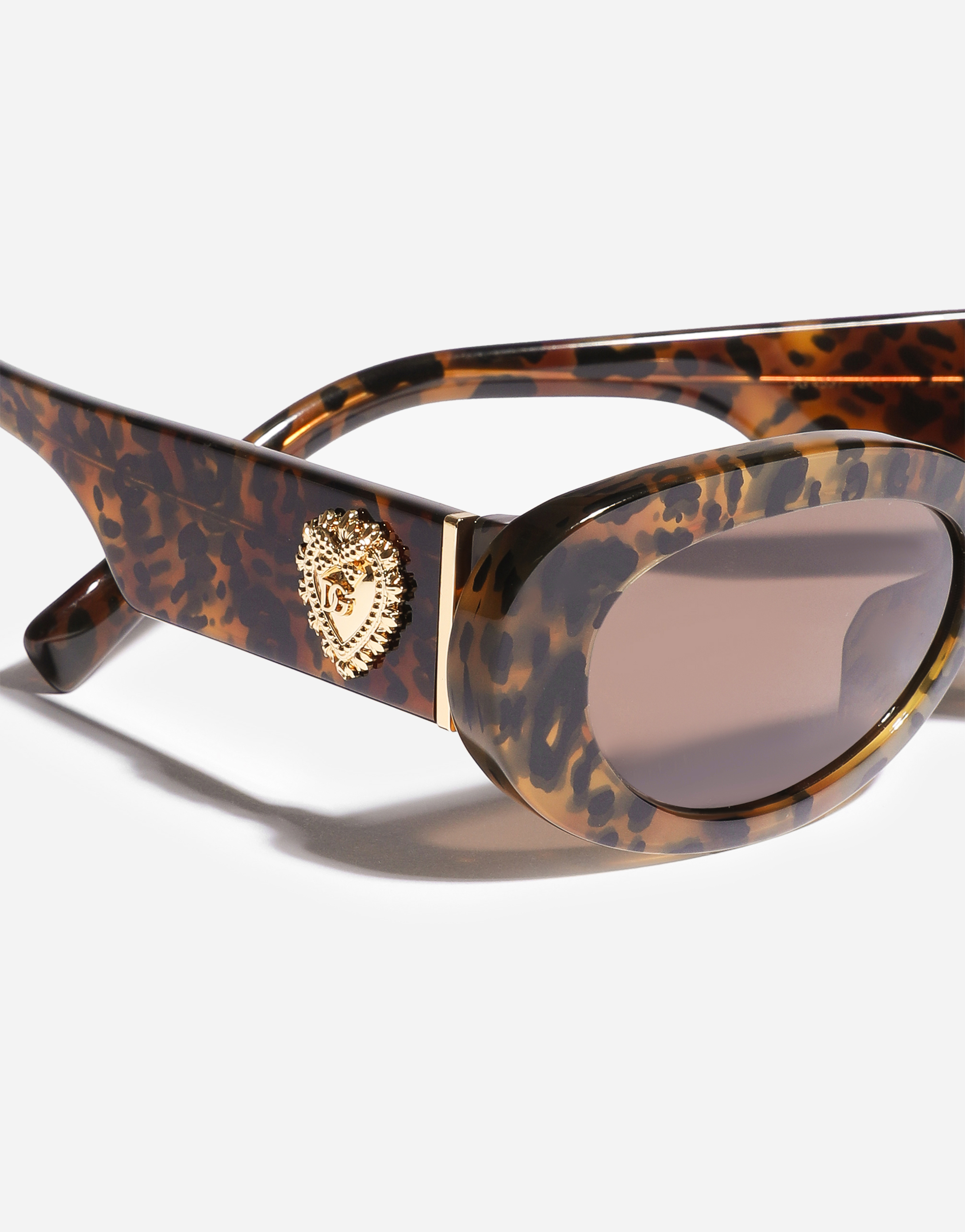 Dolce & Gabbana Devotion Sunglasses In Brown