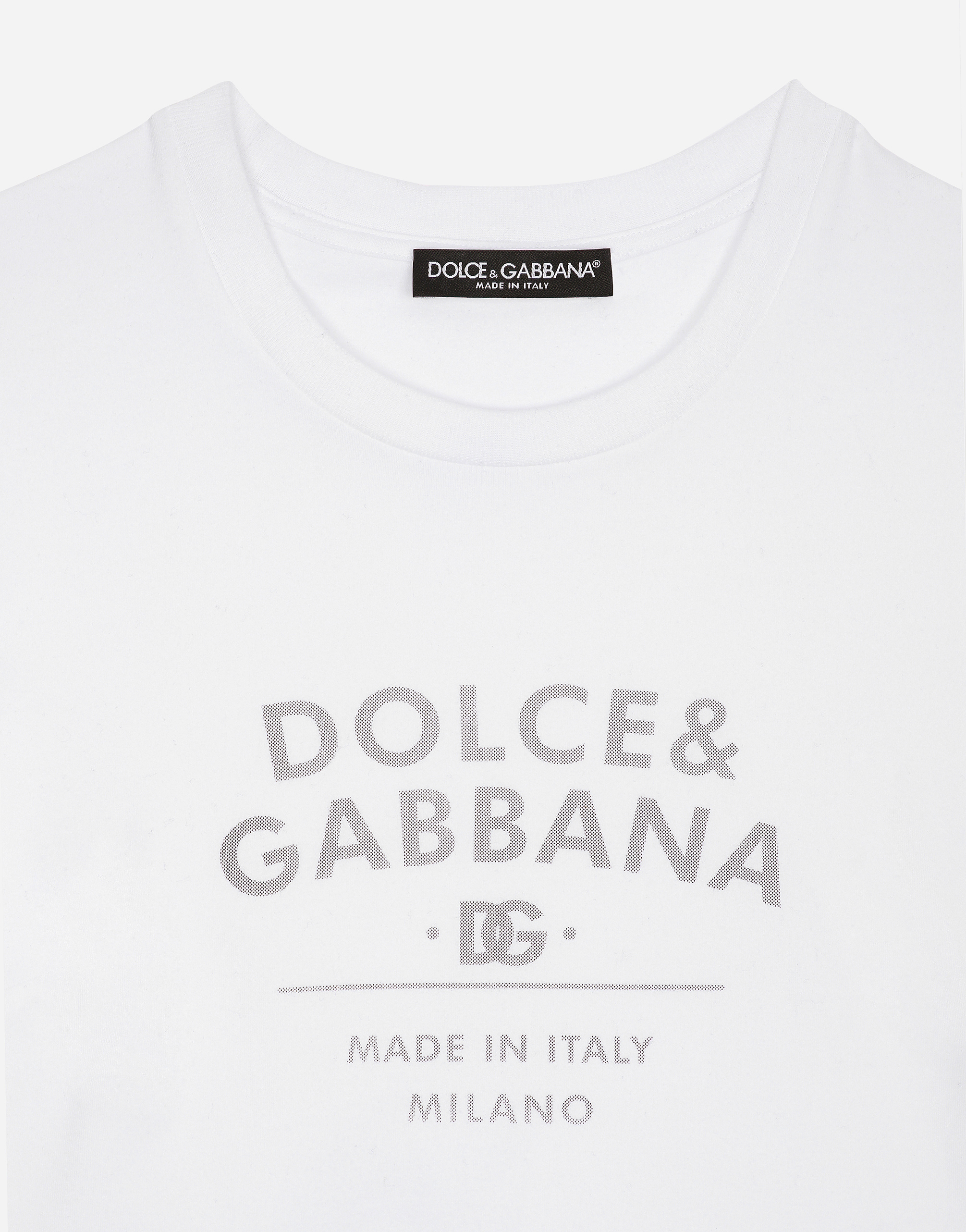 Dolce & Gabbana Logo Lettering-print Crewneck T-shirt In White