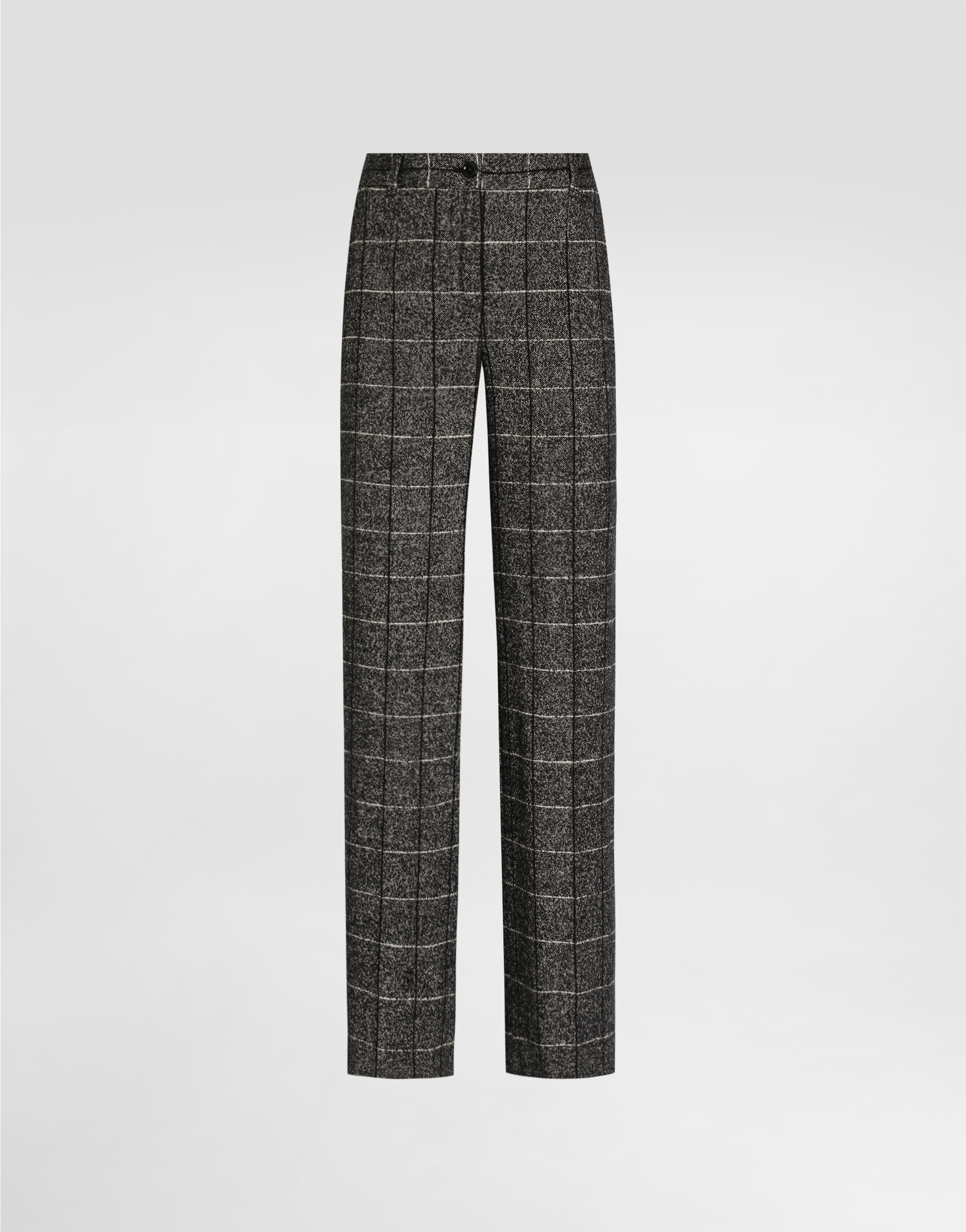 Wool trousers with check print