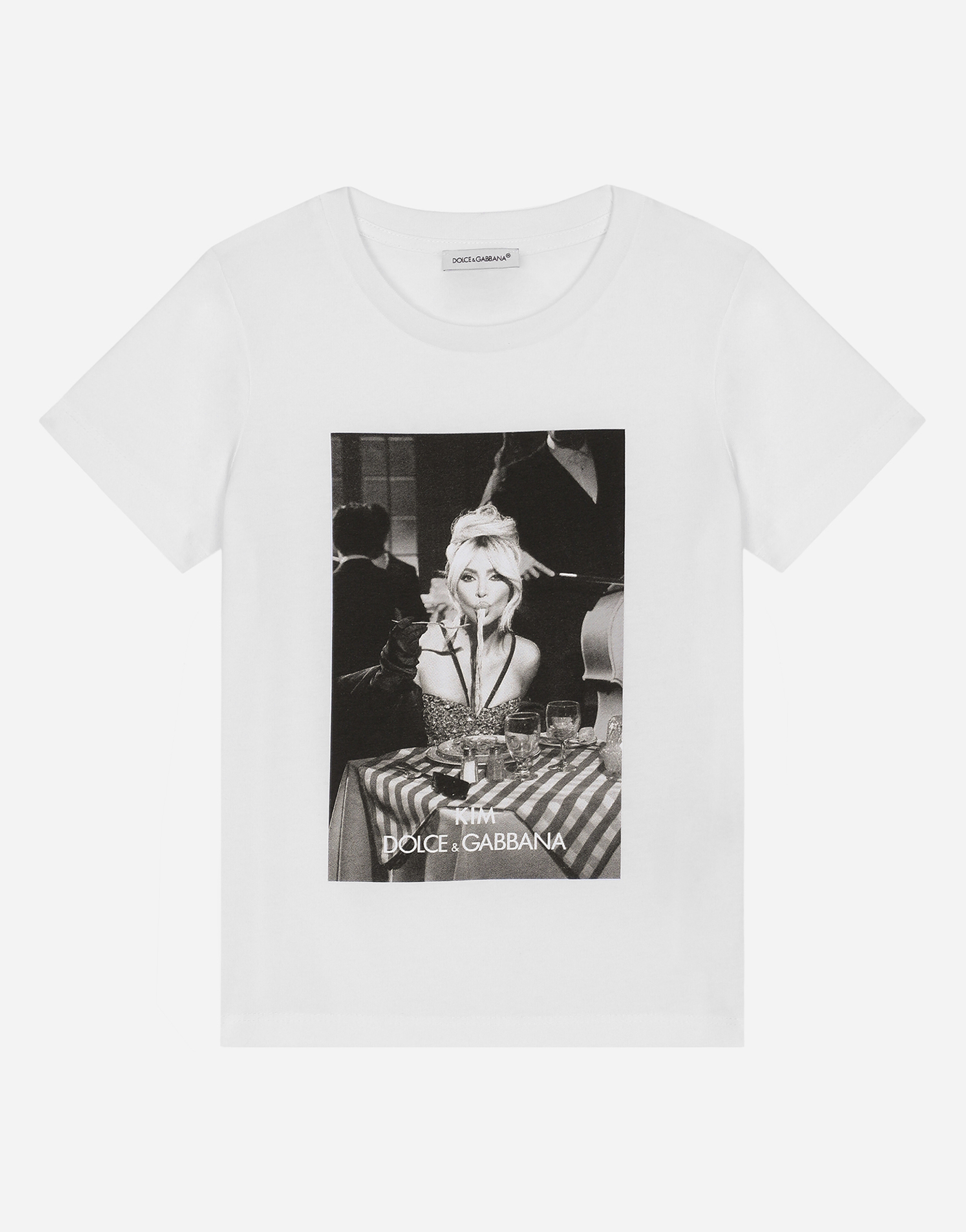 DOLCE & GABBANA JERSEY T-SHIRT WITH KIM PRINT