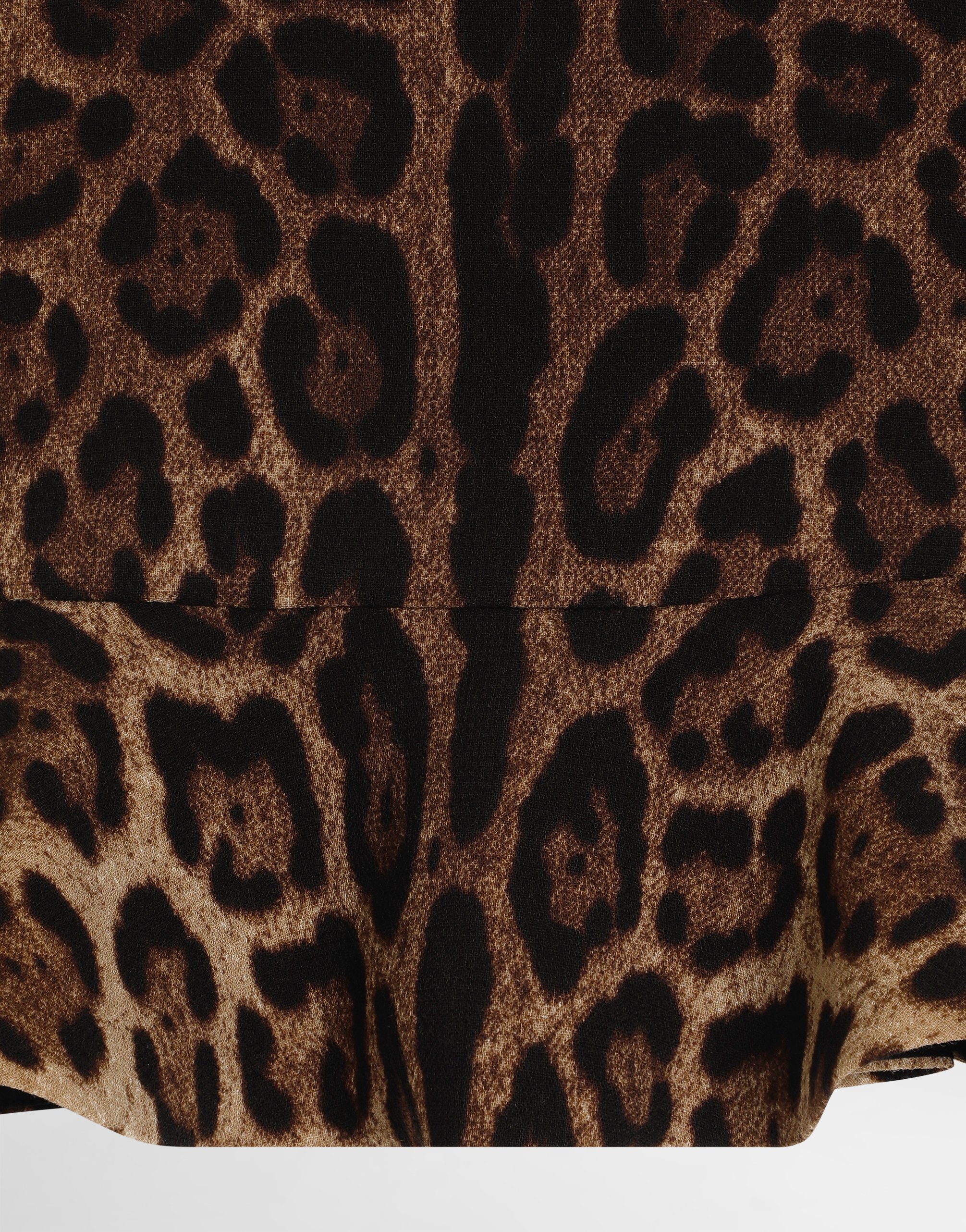 Leo-print double crêpe dress