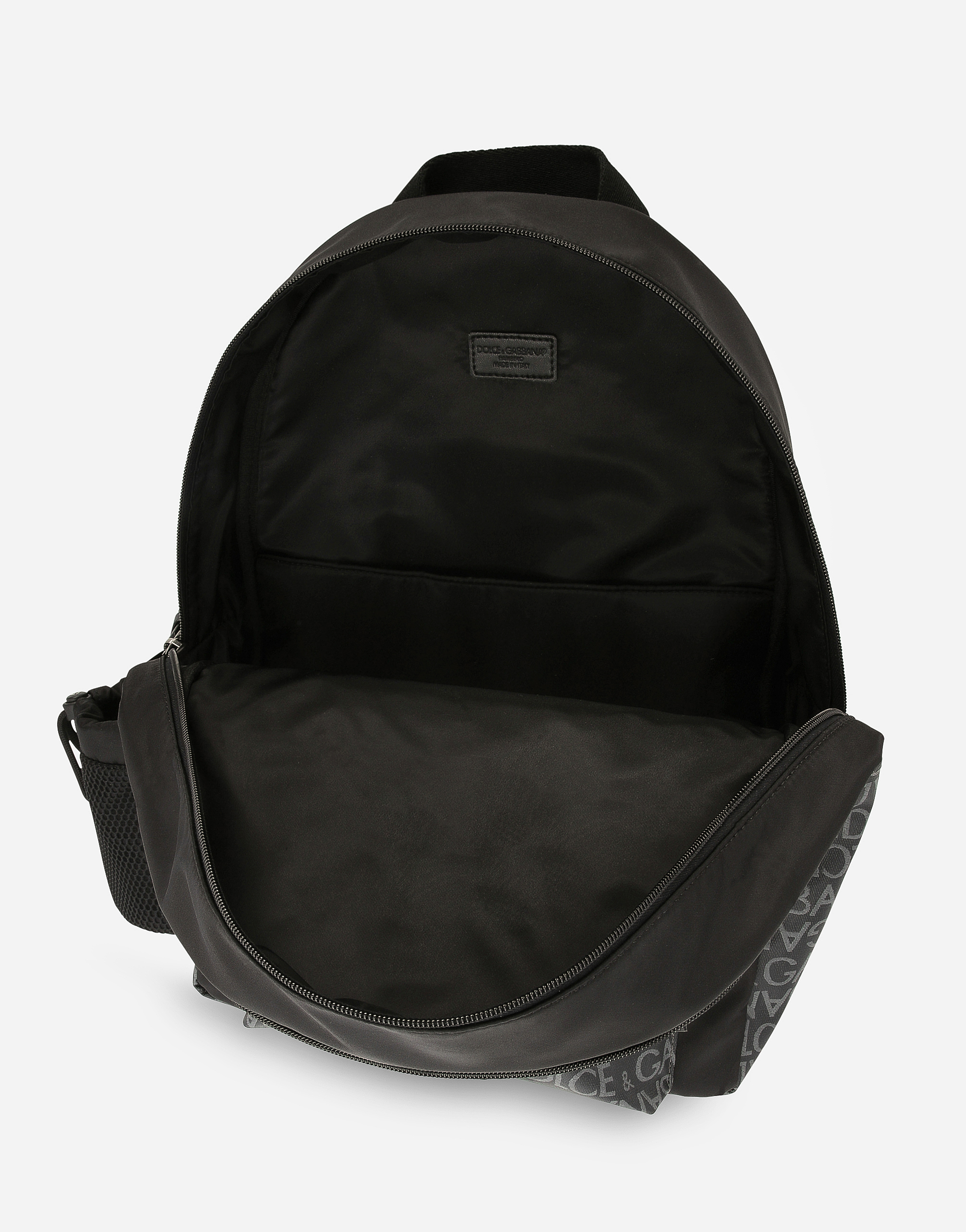 Dolce & Gabbana Nylon Backpack With Jacquard Logo Details In Multicolor