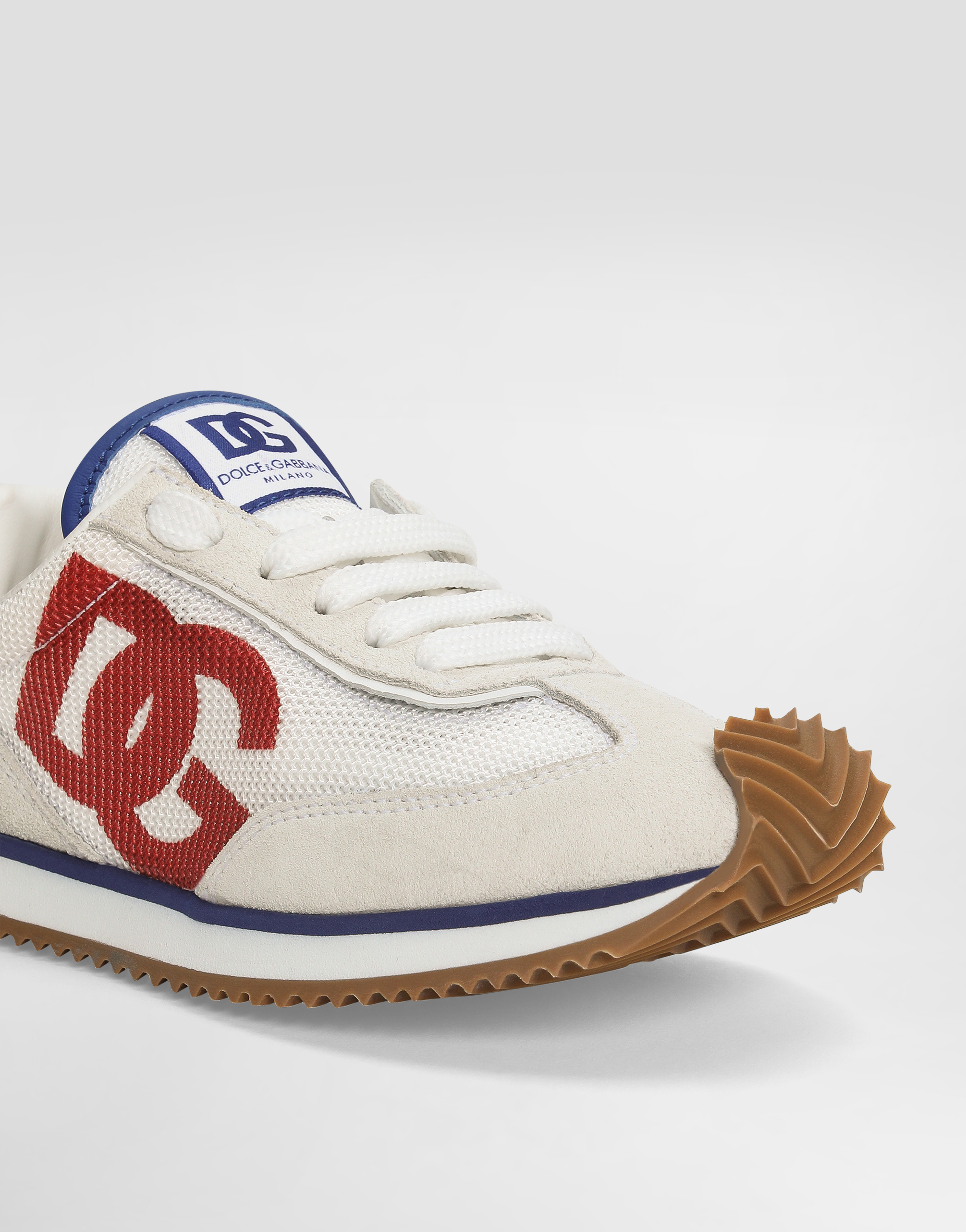 Dolce & Gabbana White/oth Kids' Aria Leather And Mesh Low-top Trainers Eur 33 / 1 Uk In Multi