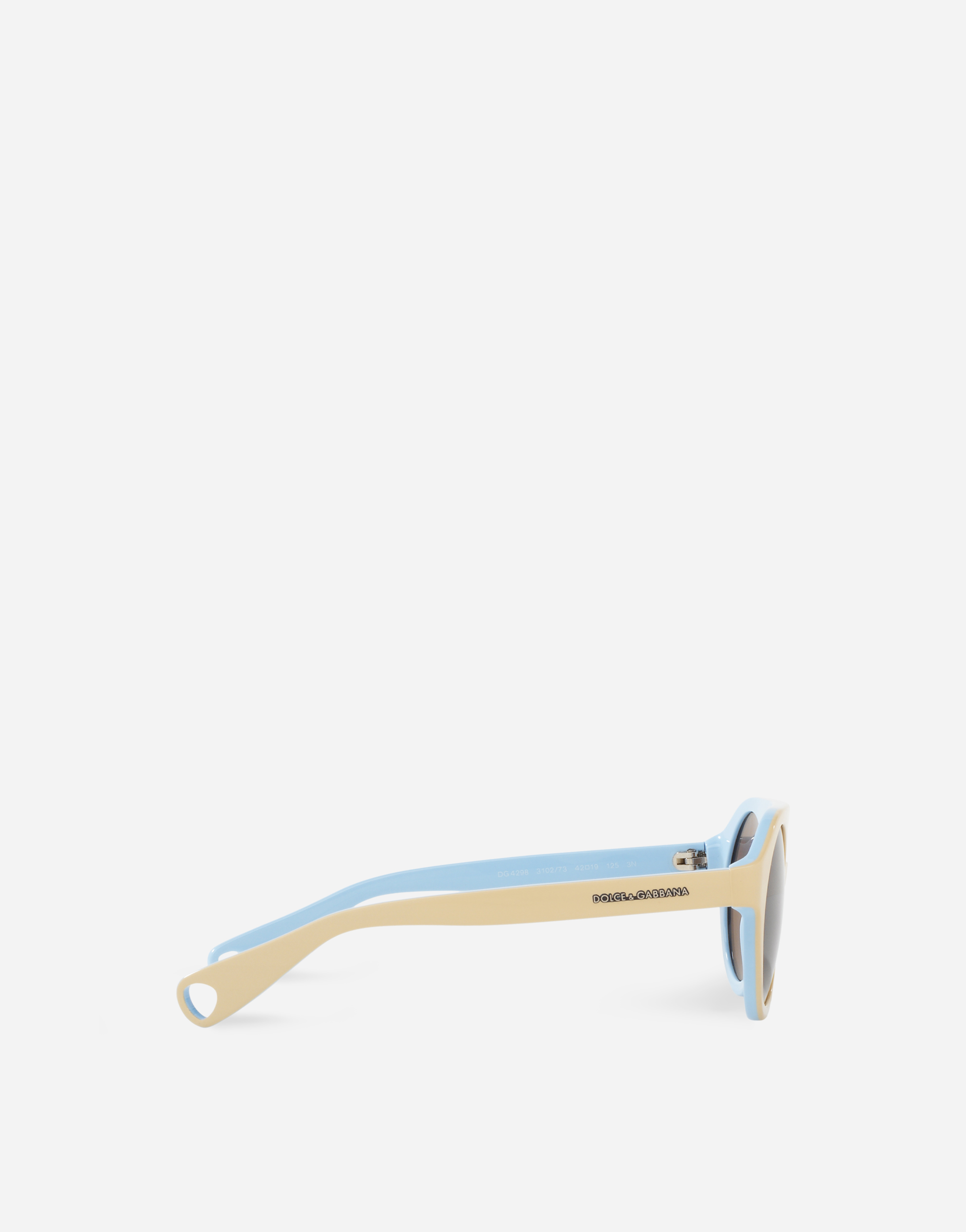 Dolce & Gabbana Mimmo Sunglasses In Beige And Light Blue