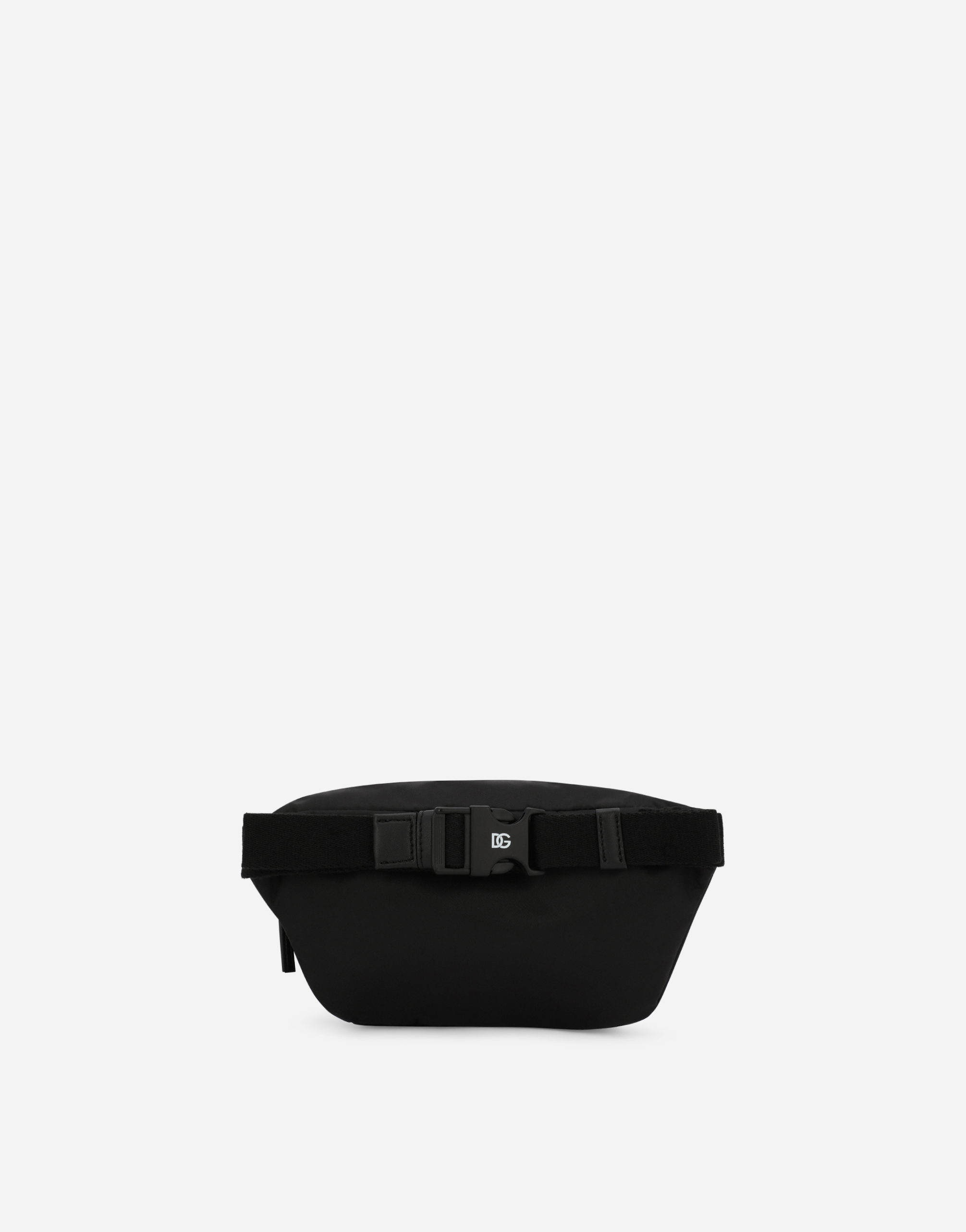 Shop Dolce & Gabbana Nylon Belt Bag With Dolce&gabbana Milano Print In Black