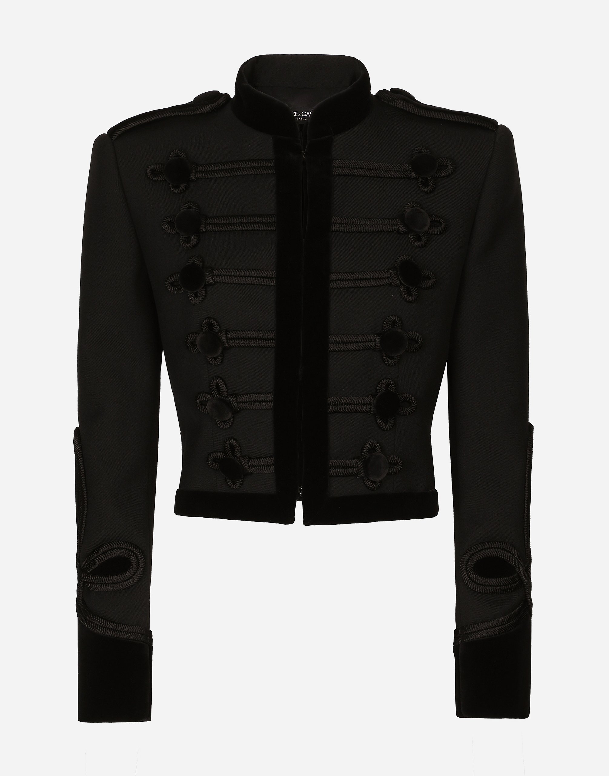 Dolce & Gabbana Double Wool Gabardine Tailcoat With Epaulets - Woman Blazers Black