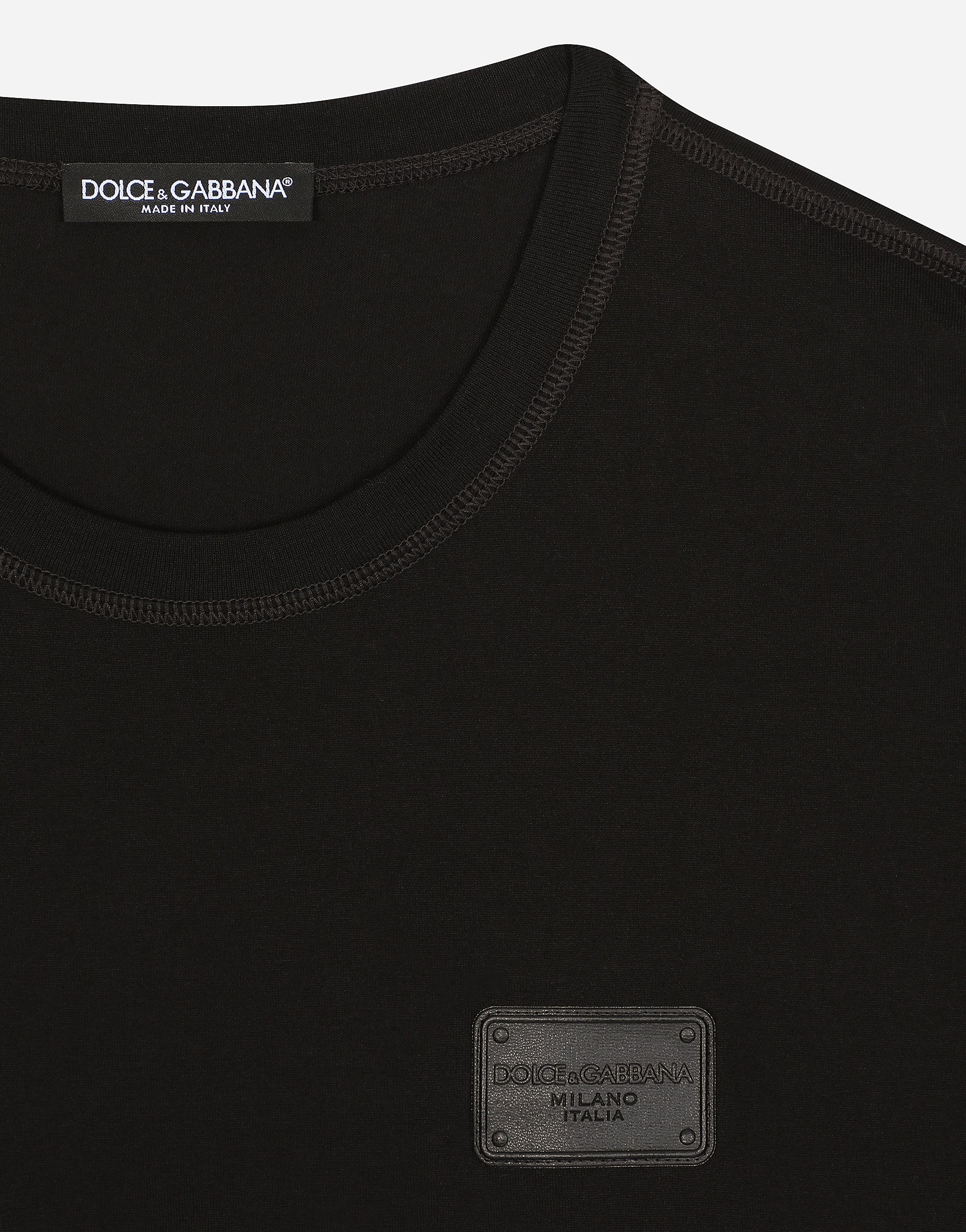 Dolce & Gabbana Logo Plaque Crewneck T-shirt In ブラック