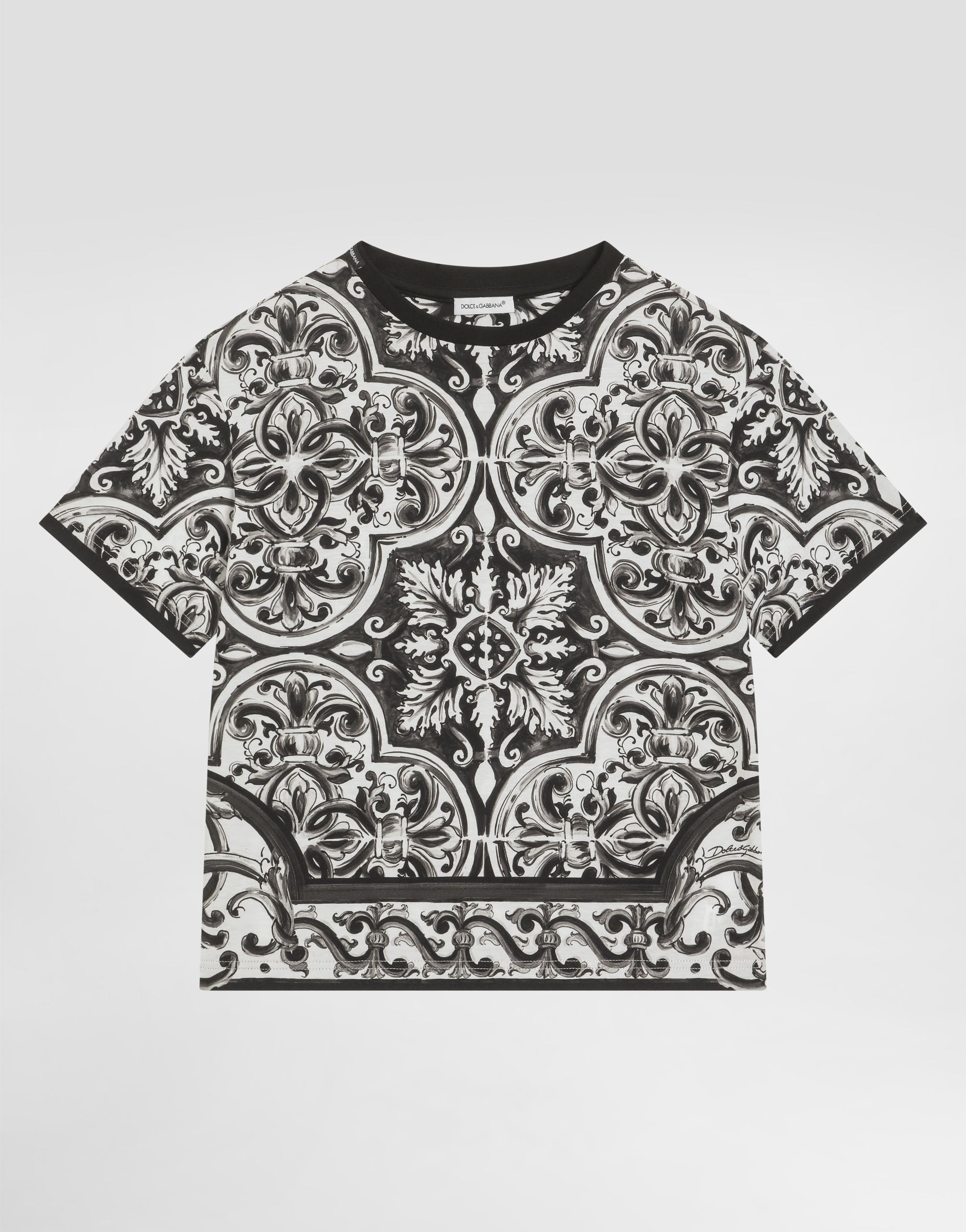 気品【Dolce & Gabbana】ショートスリーブ レタリング Tシャツ ブラックのメンズ Tシャツ ショートスリーブ DGロゴプリント