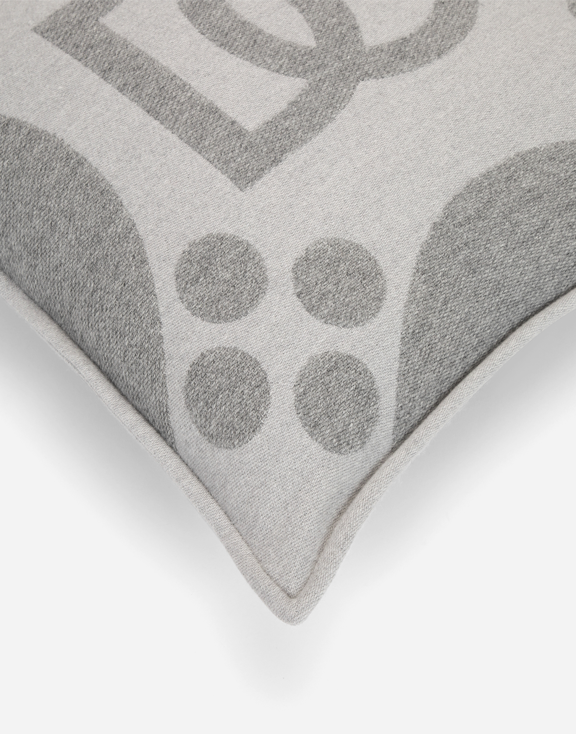 Dolce & Gabbana Wool Jacquard Cushion Medium In Gray