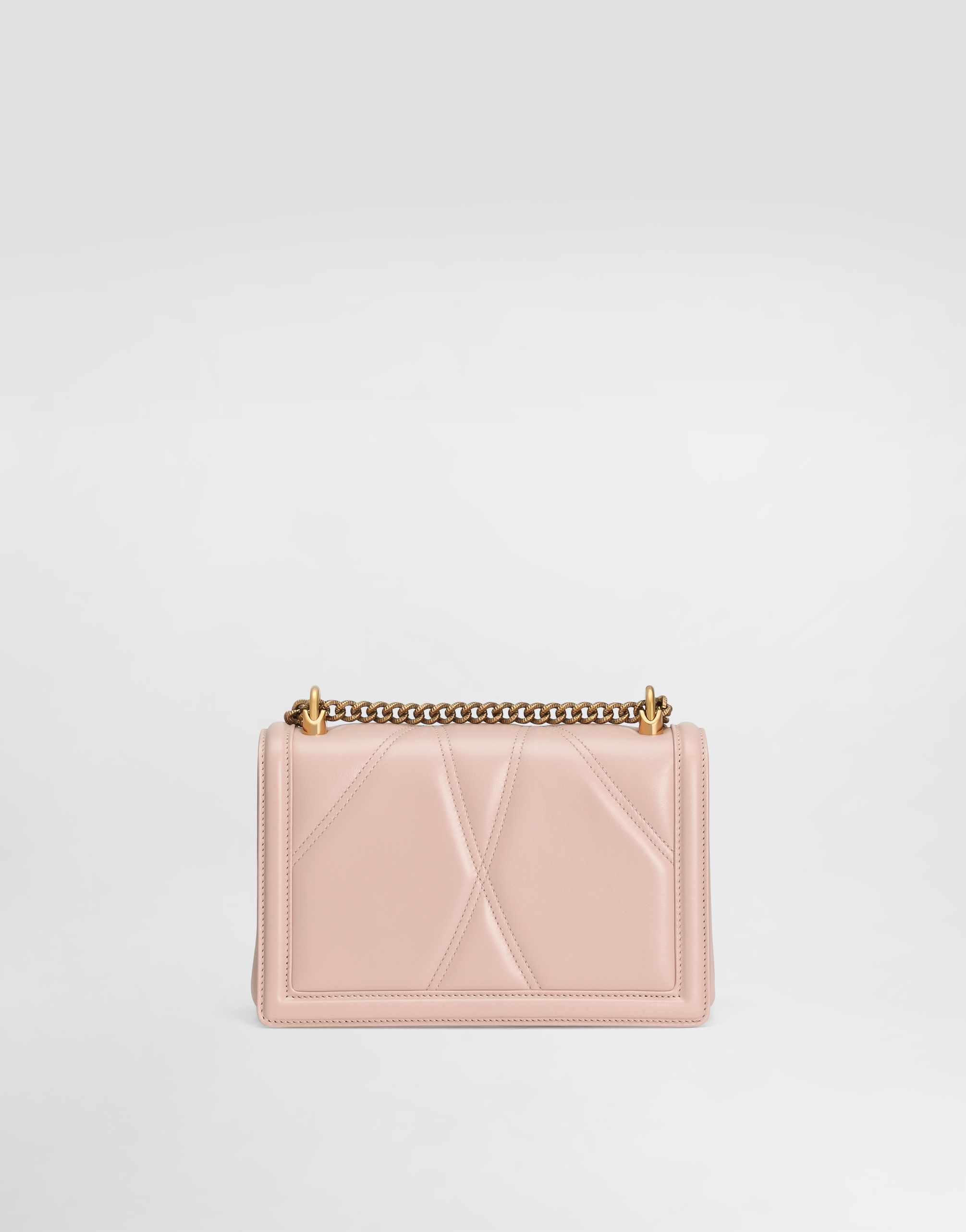 Dolce & Gabbana Medium Devotion Bag In Quilted Nappa Leather In Pale Pink