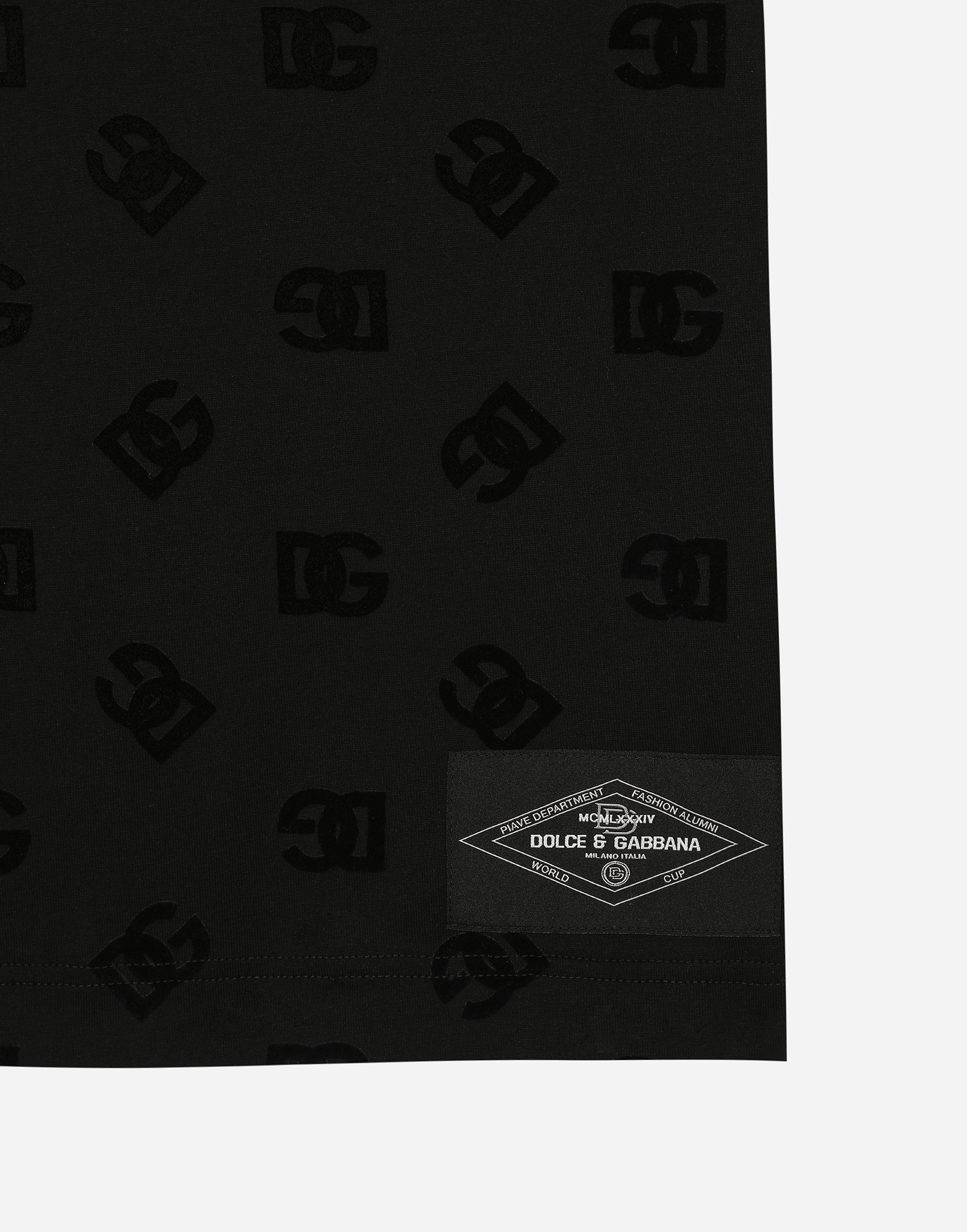 Dolce & Gabbana T-shirt All-over Flocked In ブラック
