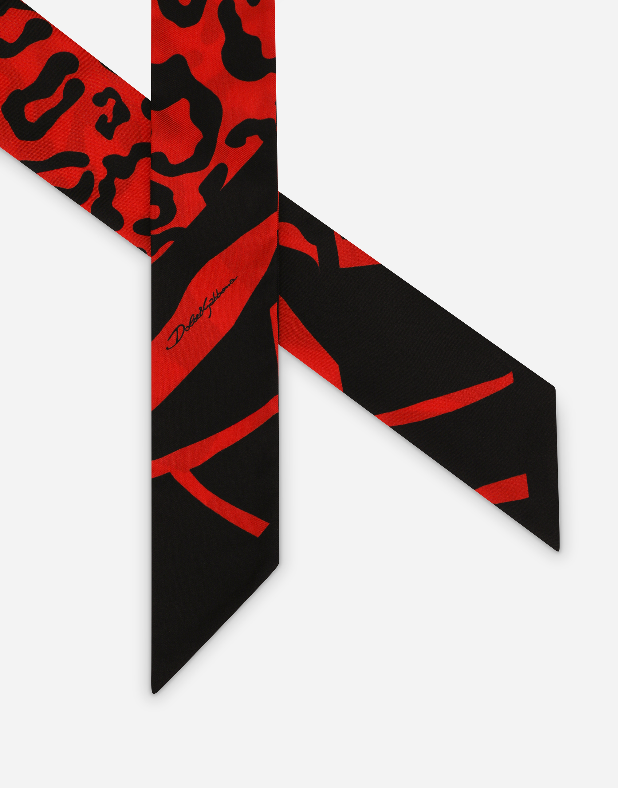 DOLCE & GABBANA LEOPARD-PRINT TWILL HEADSCARF