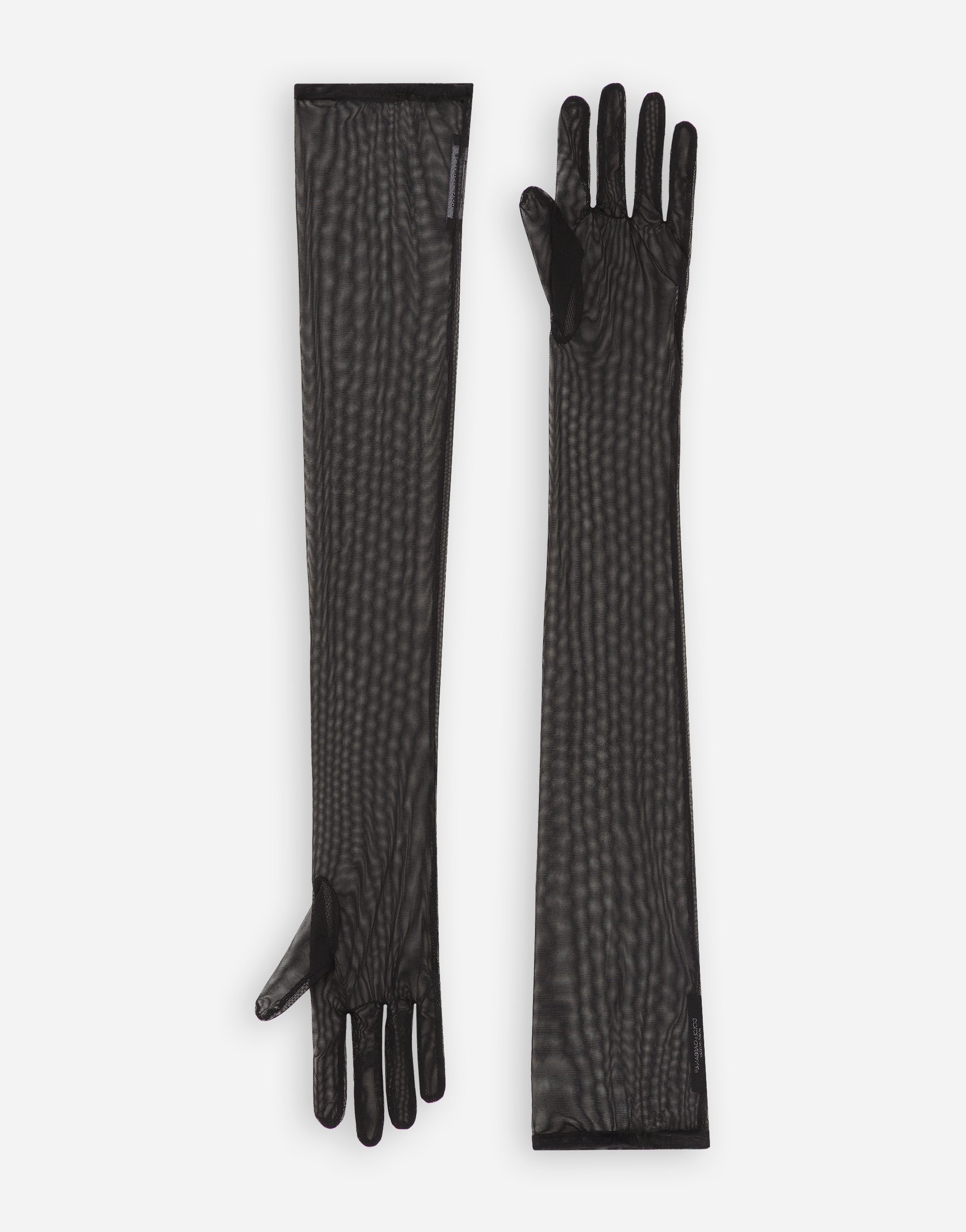 手袋 Dolce & Gabbana SS23 LONG GLOVES. (FG108A_FUGPON5543) KIM DOLCE&GABBANA Long stretch tulle gloves in Black for