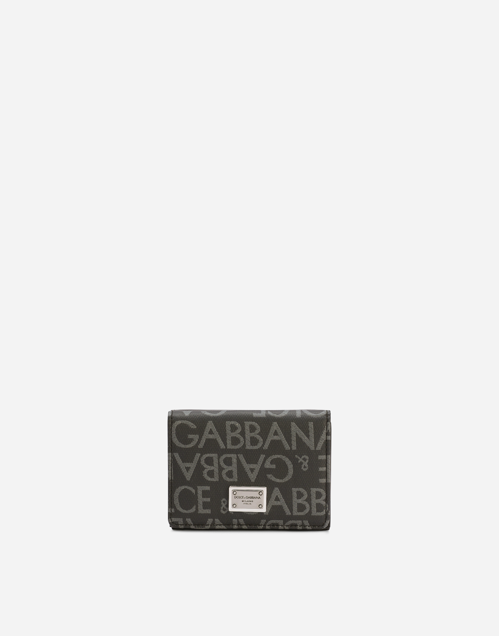 Dolce & Gabbana Coated Jacquard French Flap Wallet - Man Wallets And Small Leather Goods Multi-colored Fabric Onesize