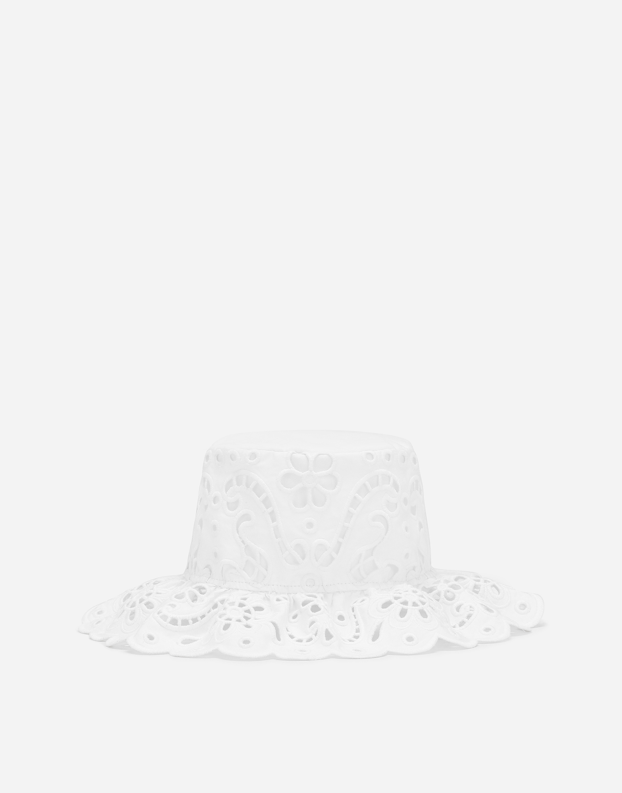 Dolce & Gabbana Cotton Broderie Anglaise Hat - Woman Hats And Gloves White
