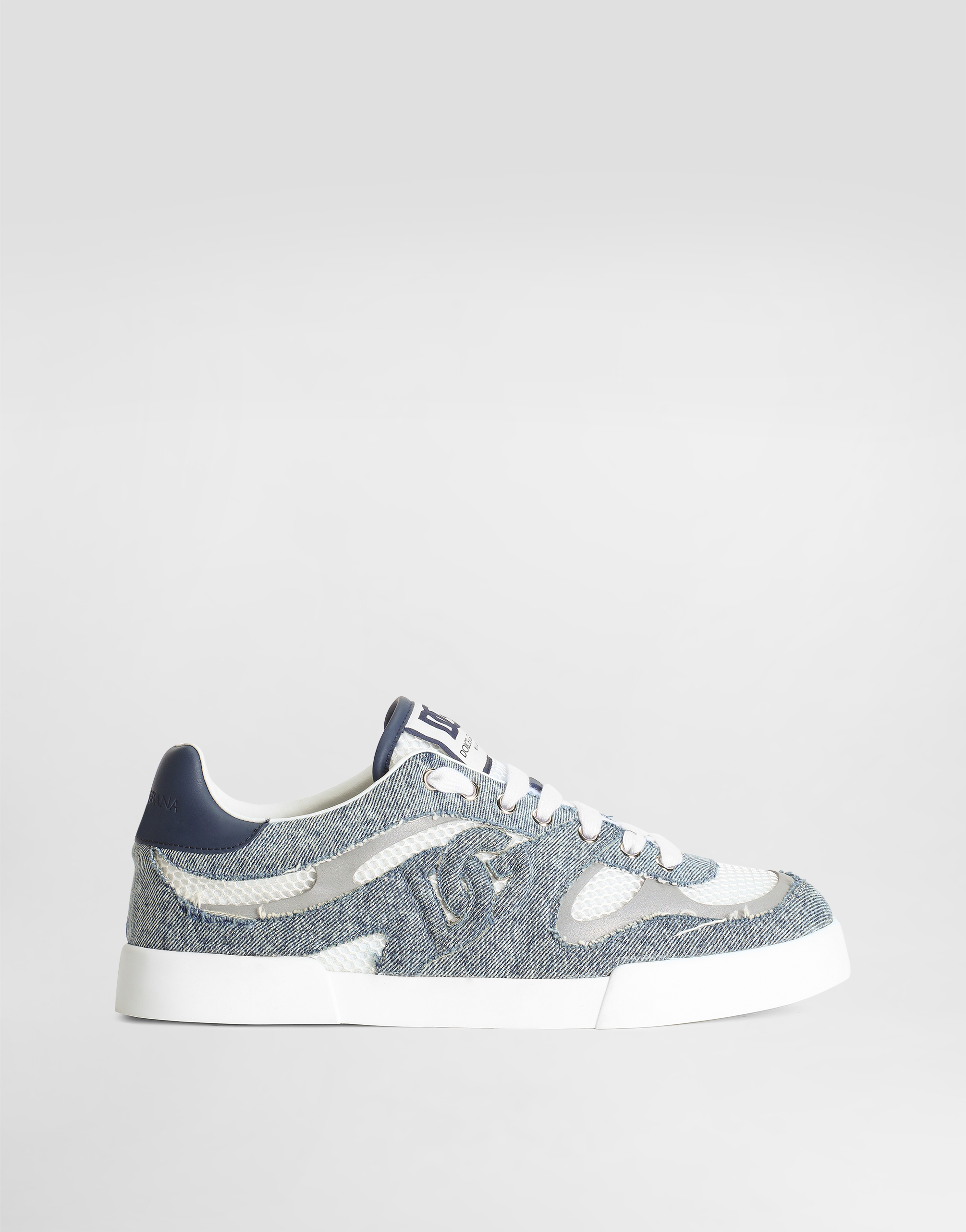 Dolce & Gabbana Portofino Light Low-top Mesh And Leather Sneakers In Multicolor