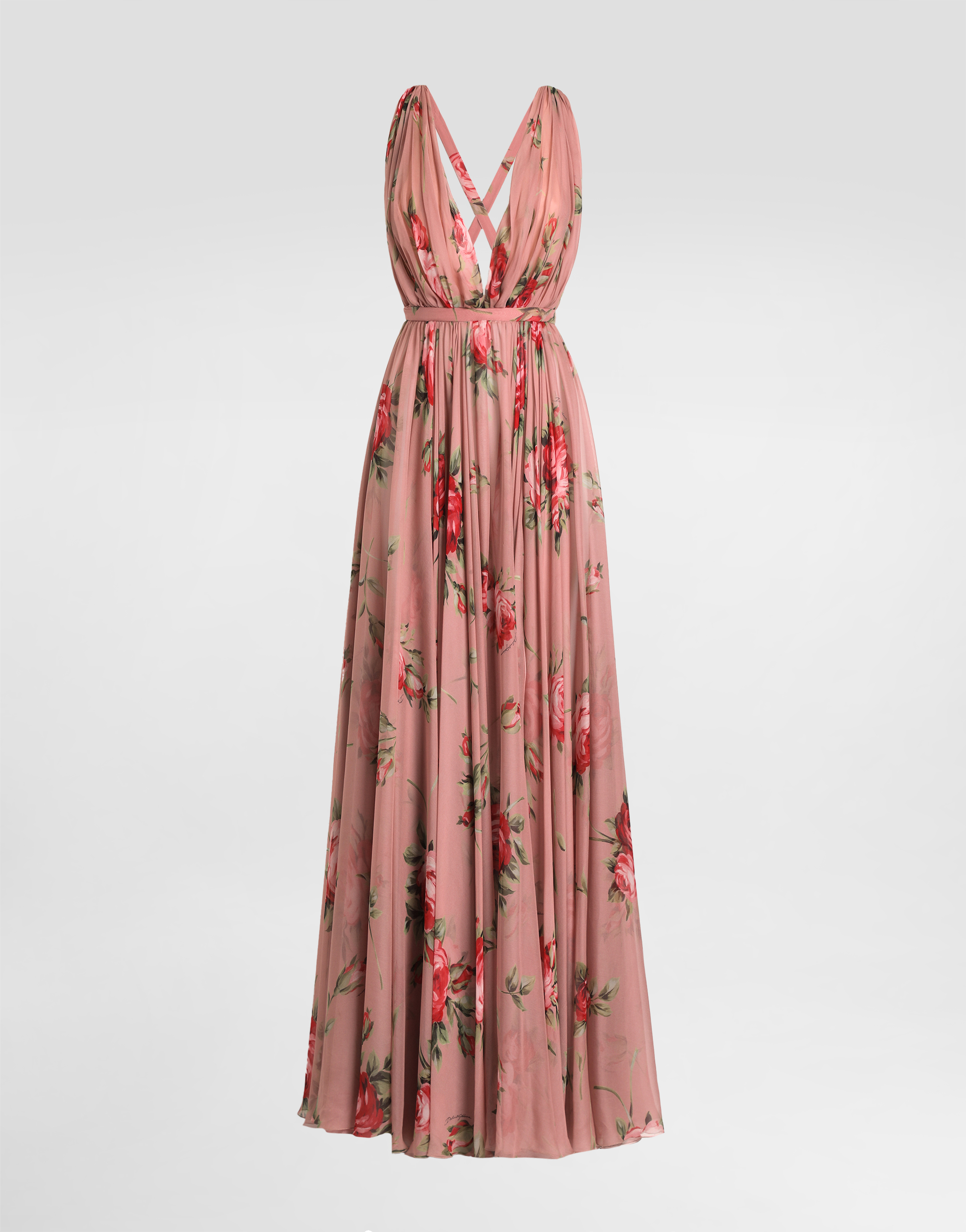 dolce & gabbana pink dress Light tulle calf-length slip dress with corset details in Pink for Women