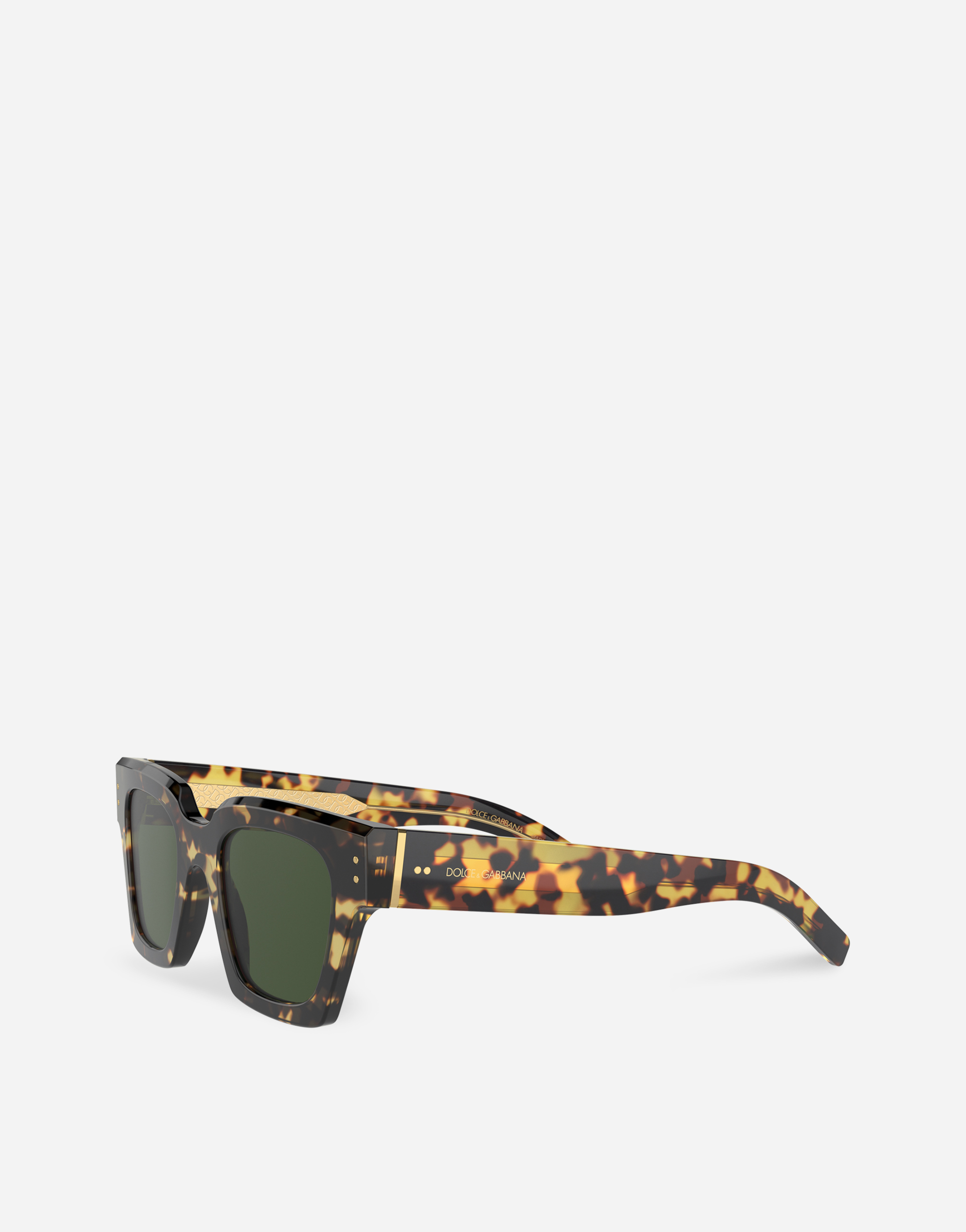 Shop Dolce & Gabbana Dg Icon Sunglasses In Yellow Havana