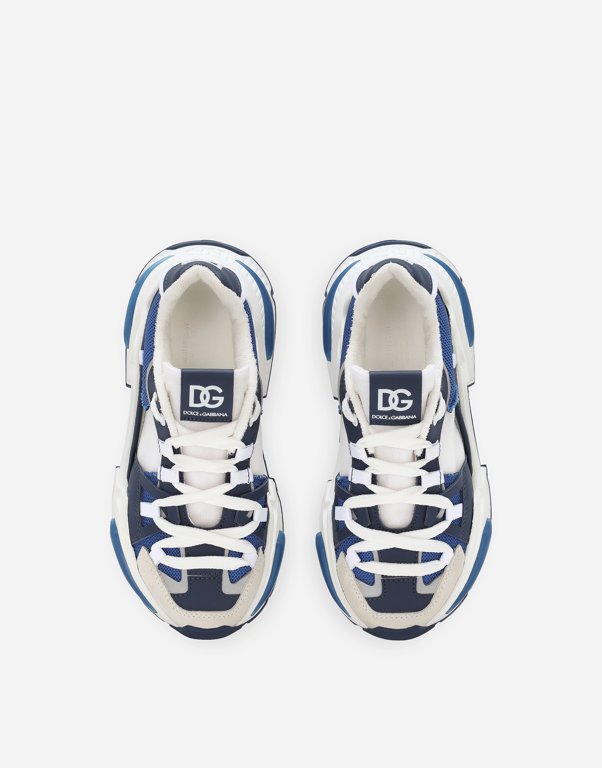 Shop Dolce & Gabbana Mixed-material Air Master Sneakers In Blue