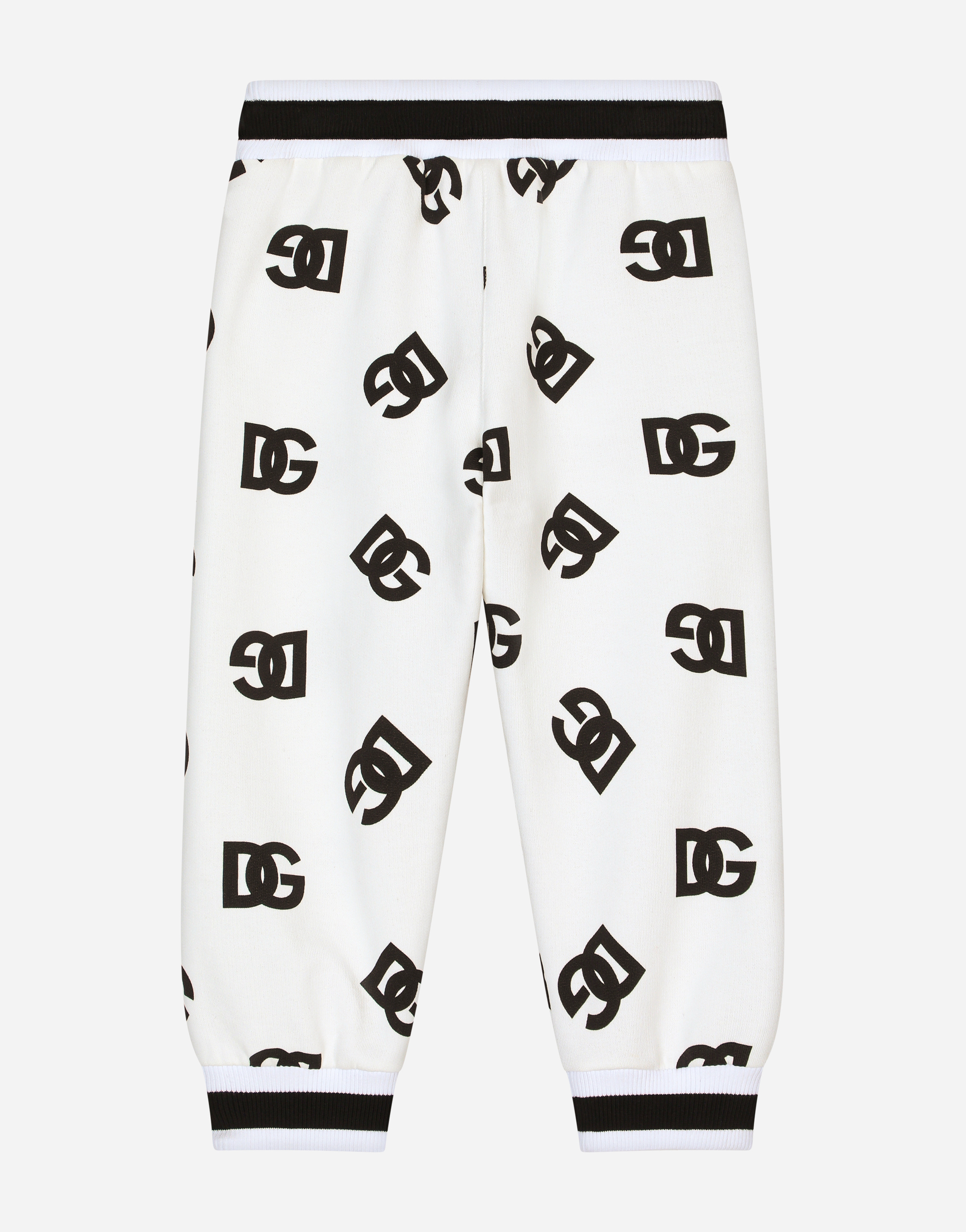 Shop Dolce & Gabbana Jersey Jogging Pants With Dg Logo Print In Multicolor