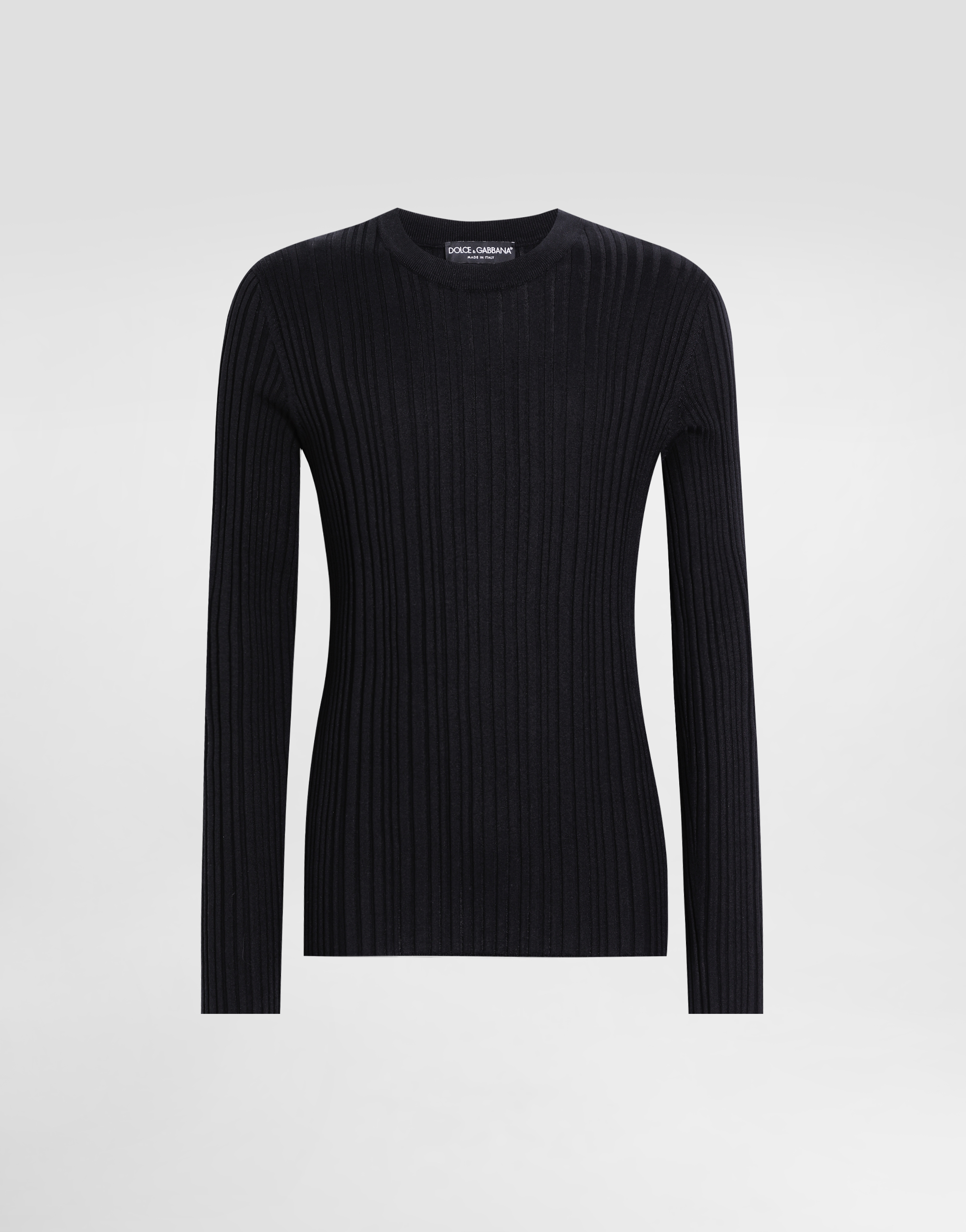 Dolce & Gabbana Distressed Technical Ribbed Linen In Black