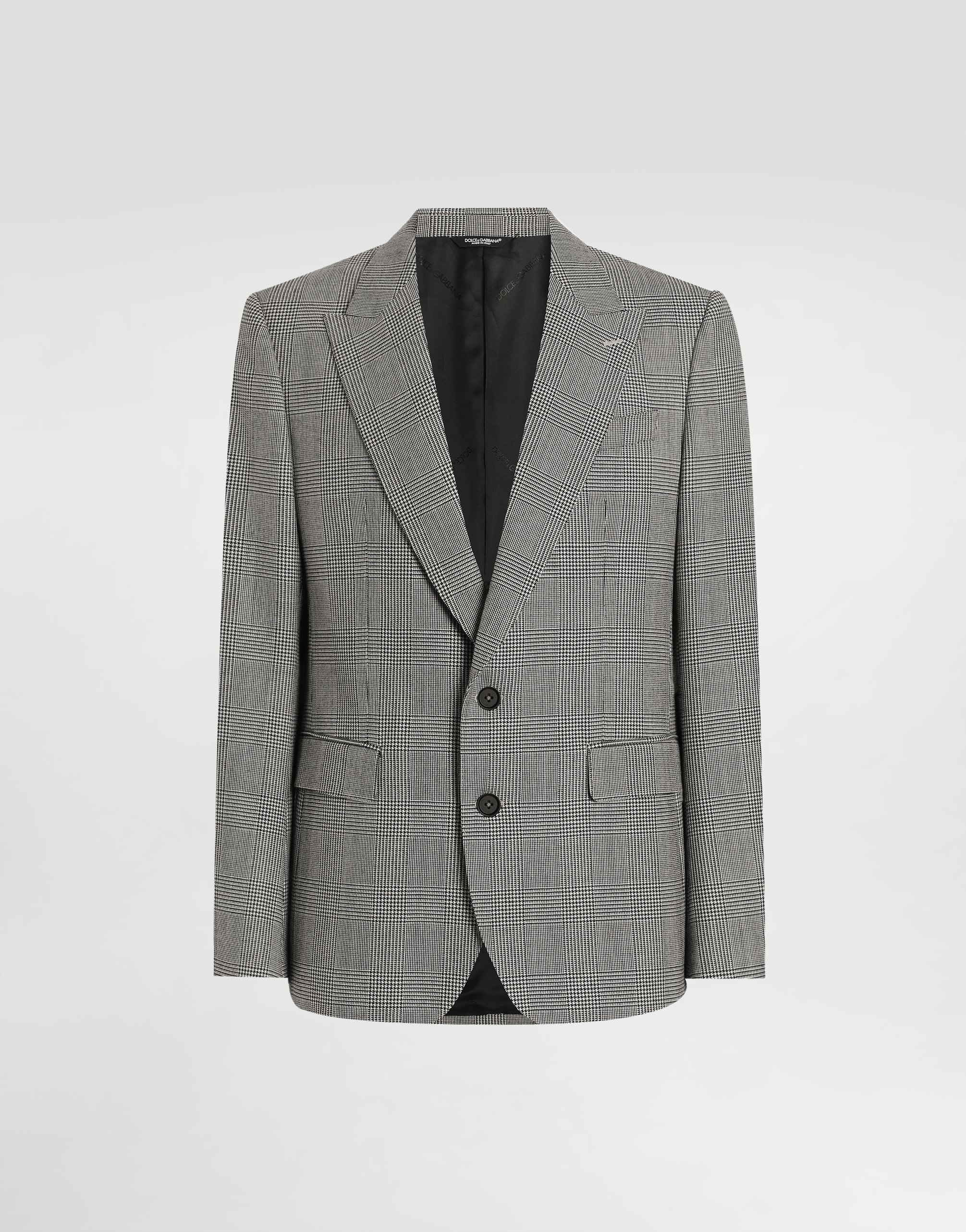 Glen plaid single-breasted sicilia light jacket