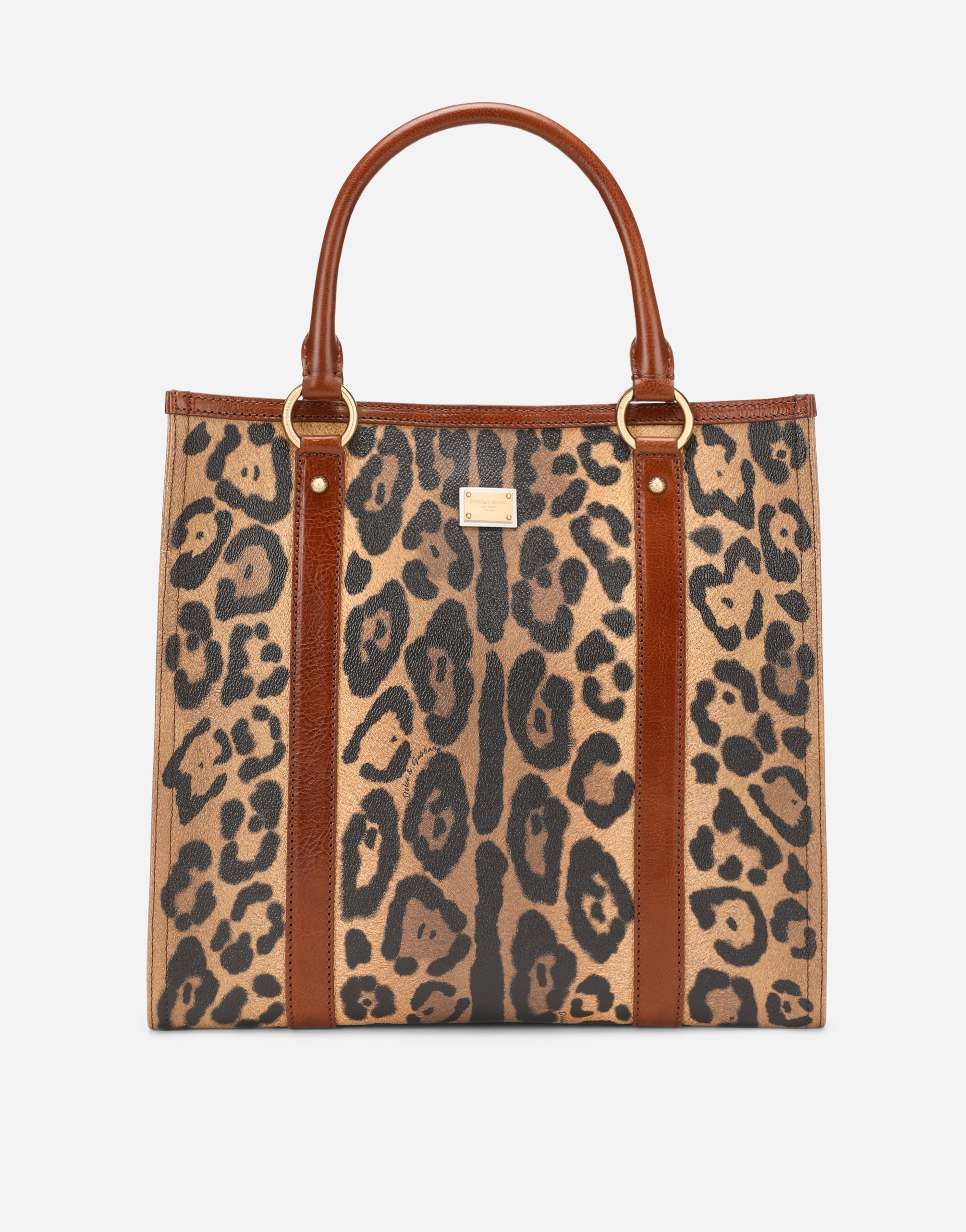Leopard-print Crespo shopper with branded plate