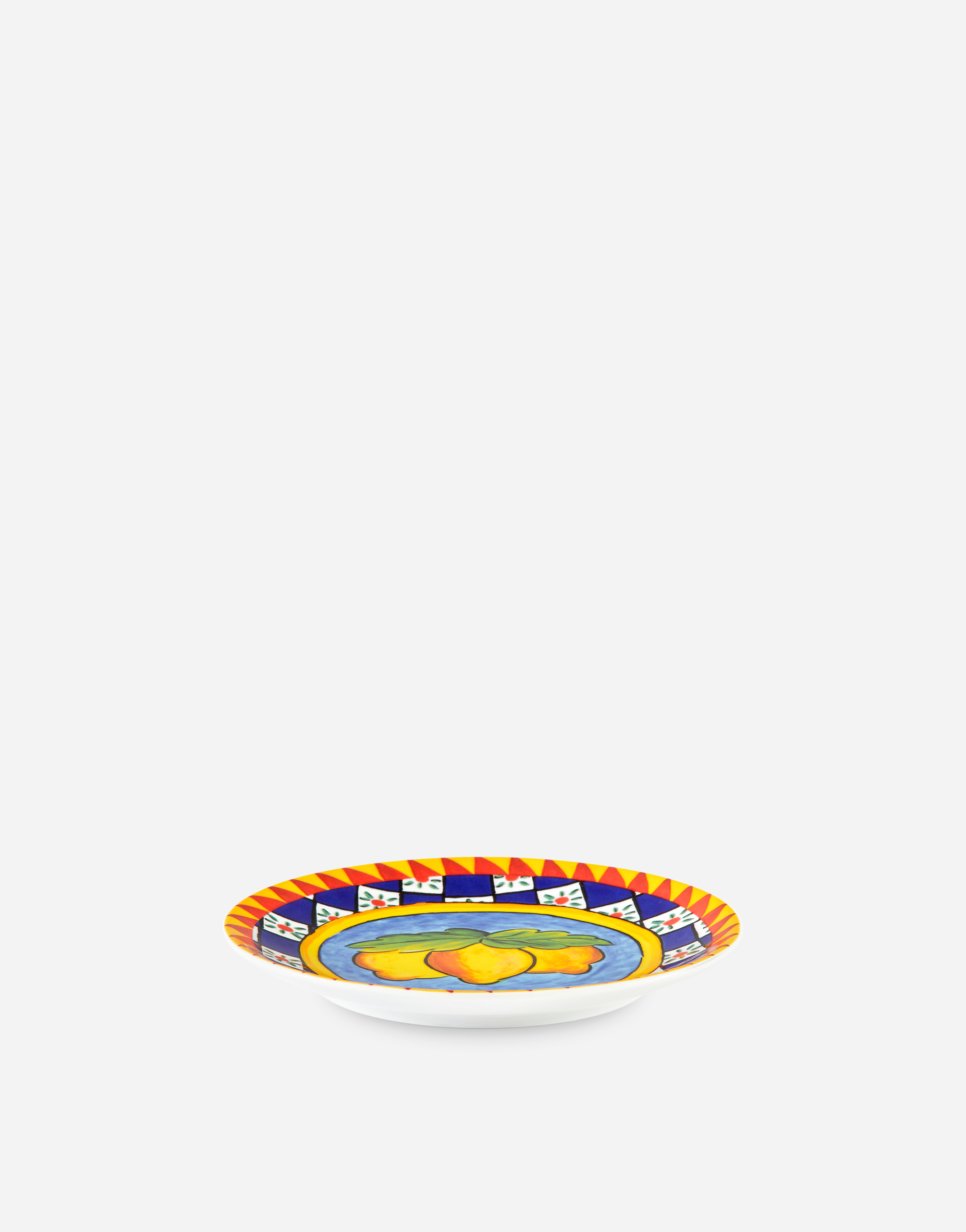 Dolce & Gabbana Set 2 Porcelain Dessert Plates In Multicolor