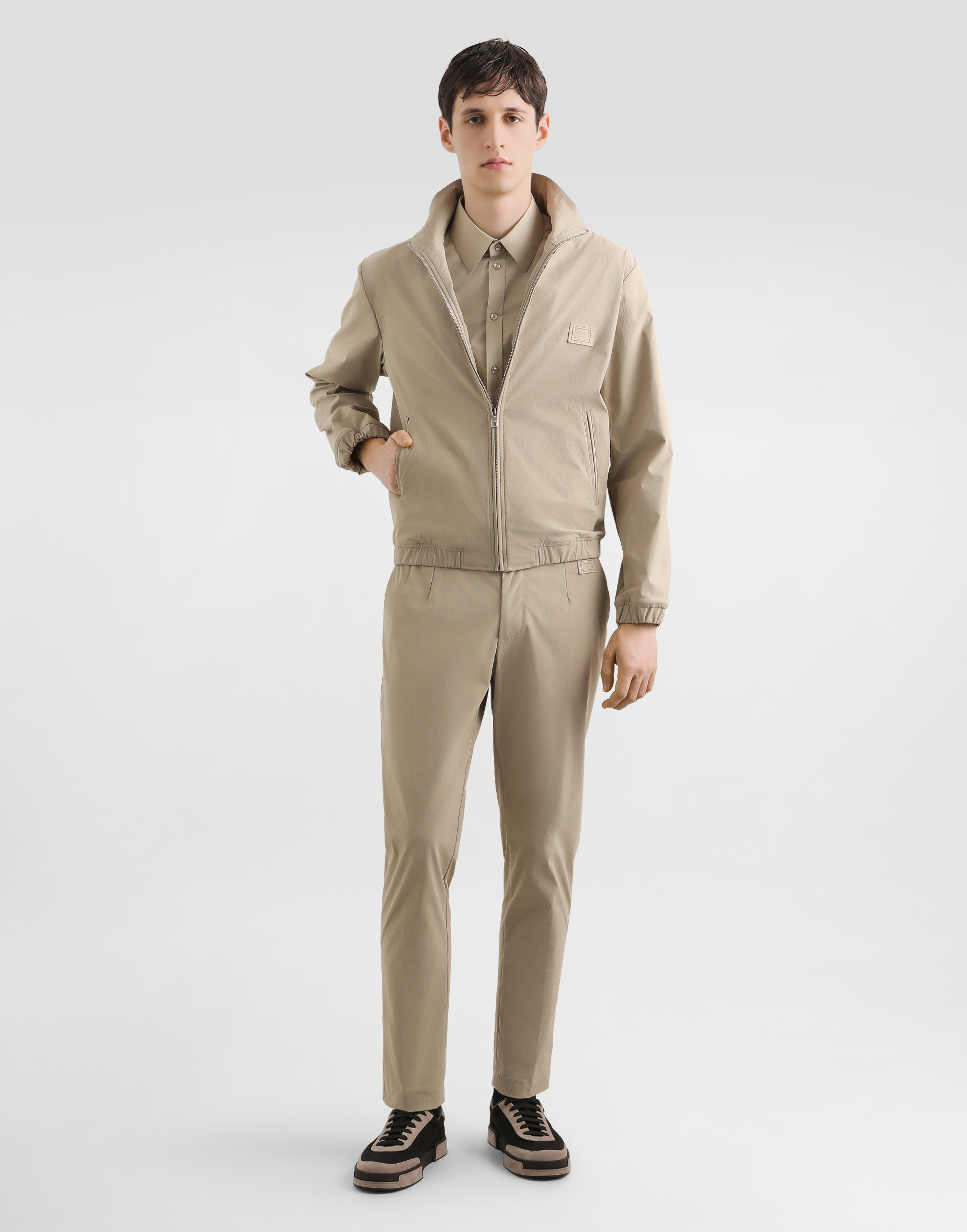 Dolce & Gabbana Nylon Canvas Trousers In Neutral