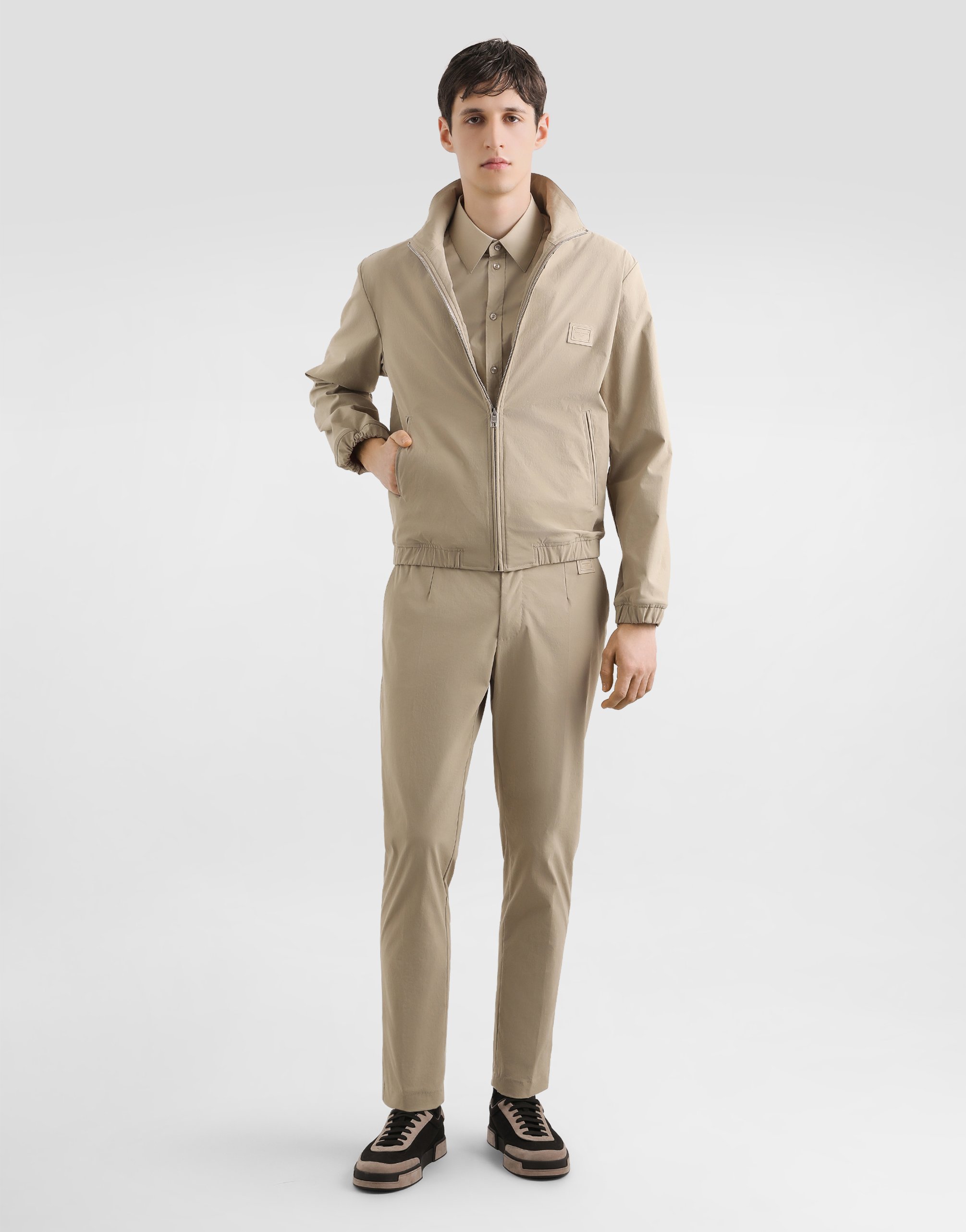 Dolce & Gabbana Nylon Canvas Trousers In Neutral