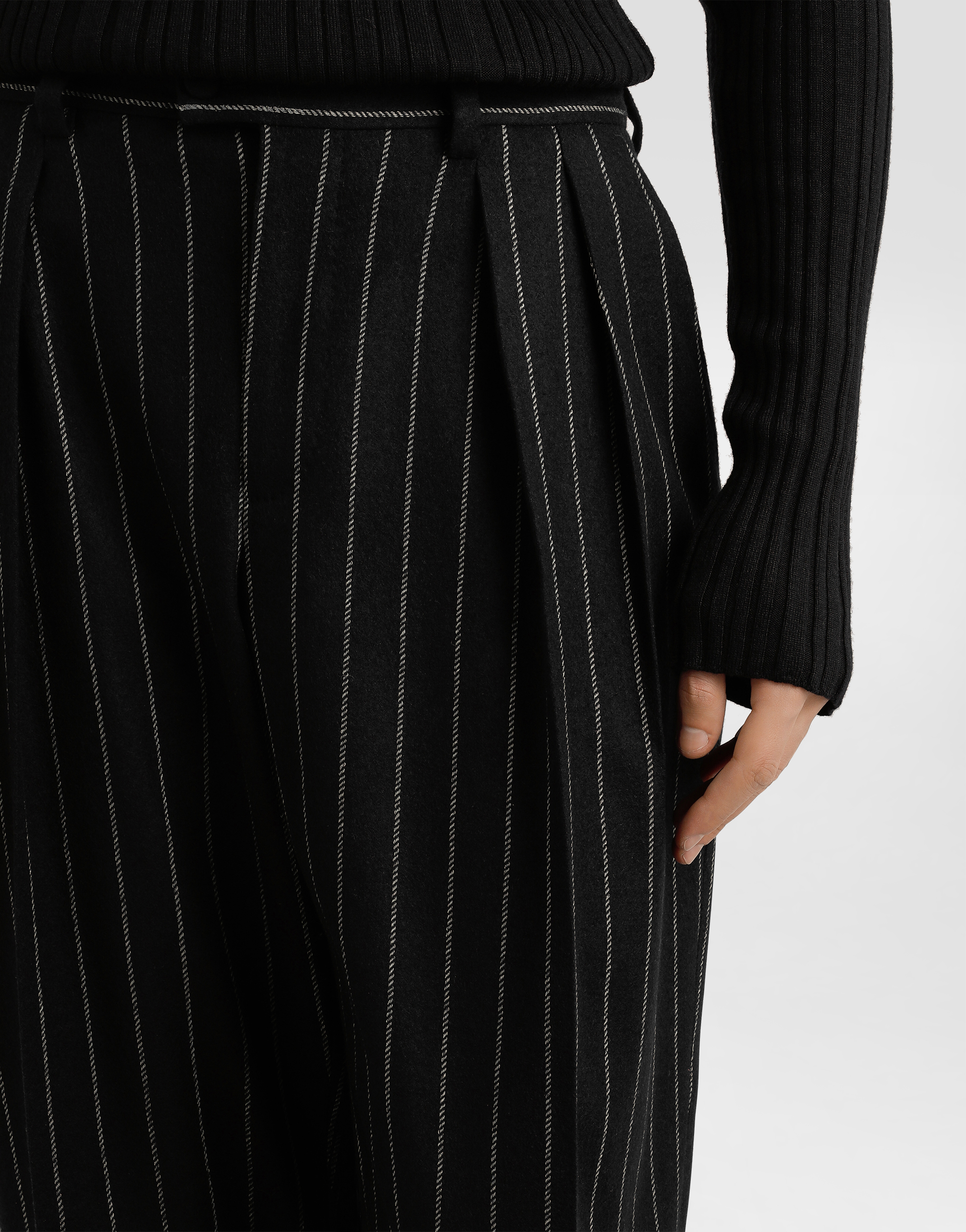 Stripedwool blend trousers