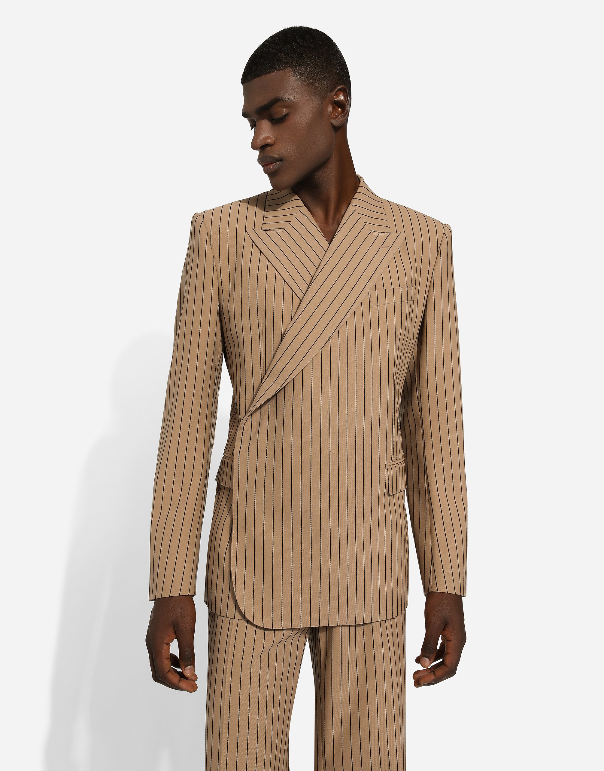 Dolce & Gabbana Double-breasted Pinstripe Jacket In マルチカラー