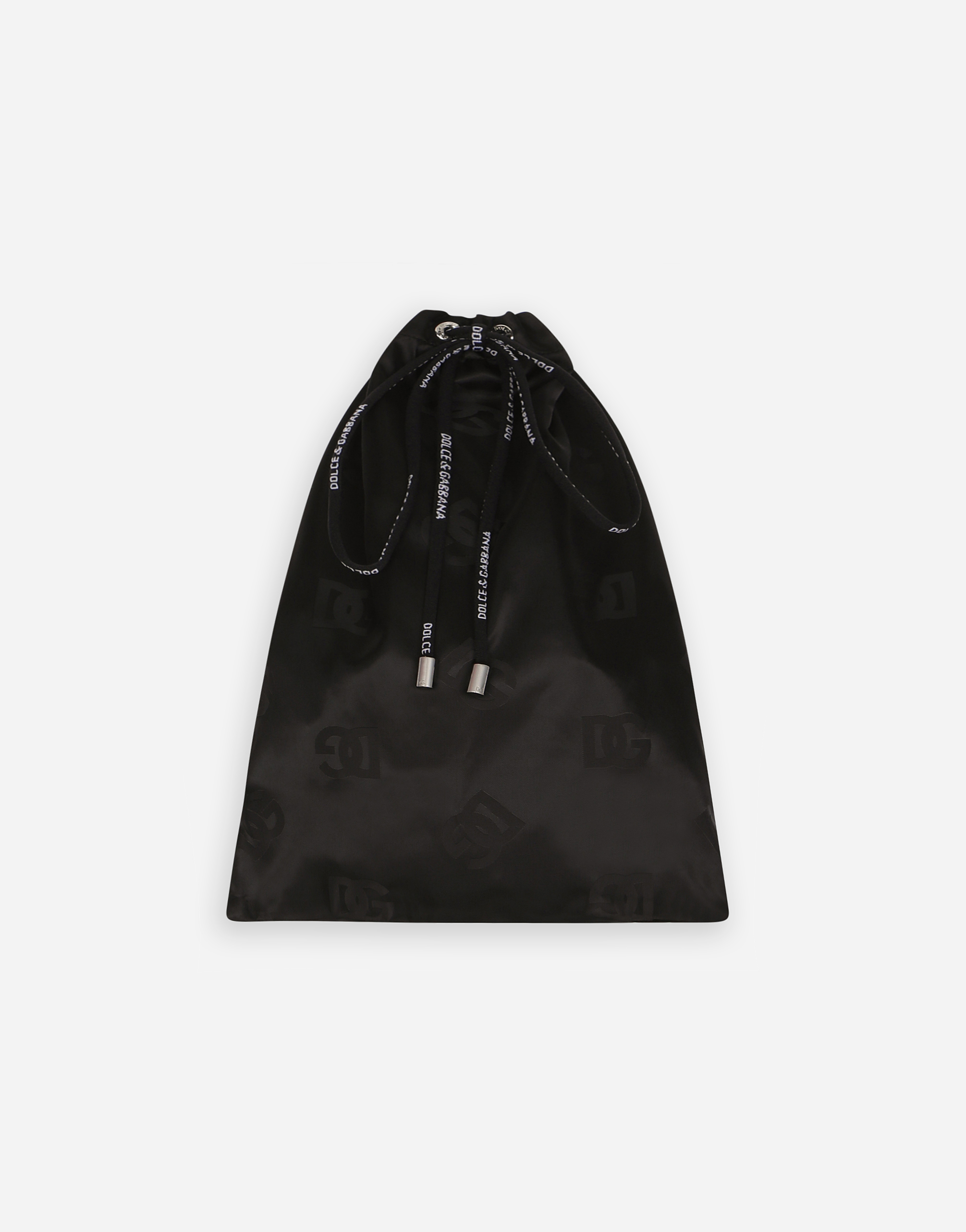 Dolce & Gabbana Mid-length Jacquard Swim Trunks With Dg Monogram In Black