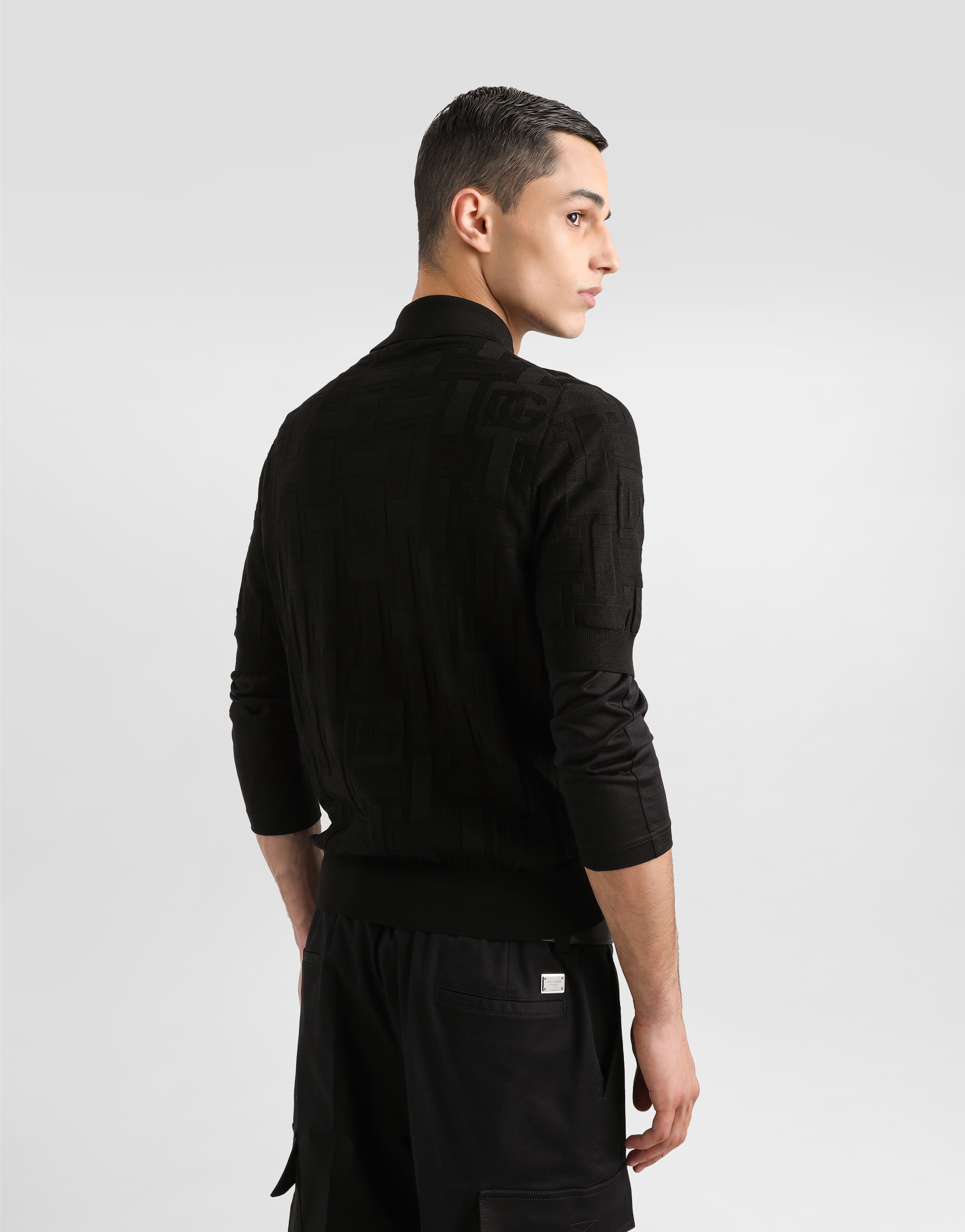 Dolce & Gabbana Silk Polo Shirt In Black