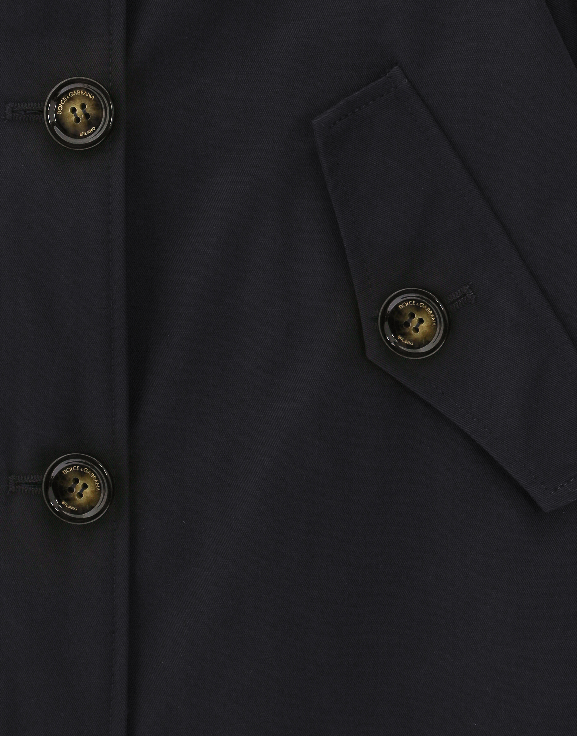 Single-breasted coat waxed gabardine