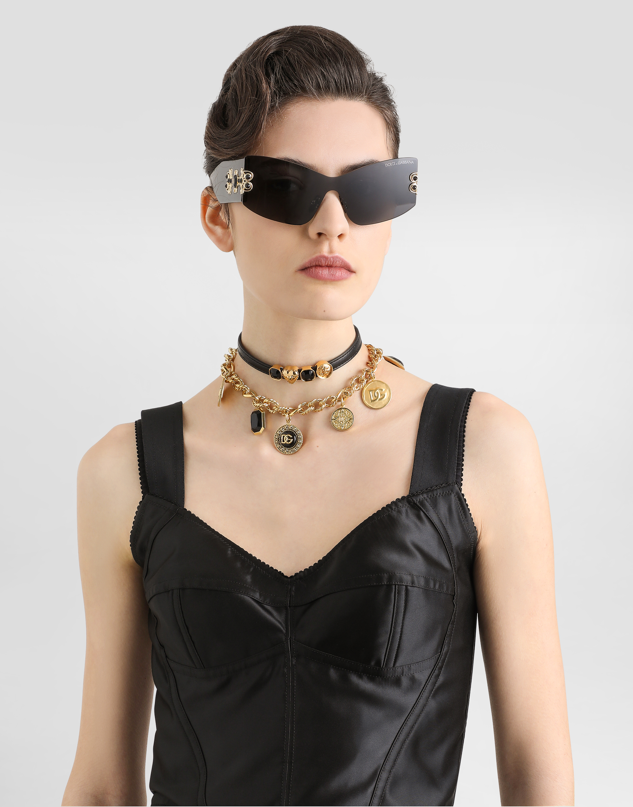 Dolce & Gabbana Top In Raso Elastico In Black
