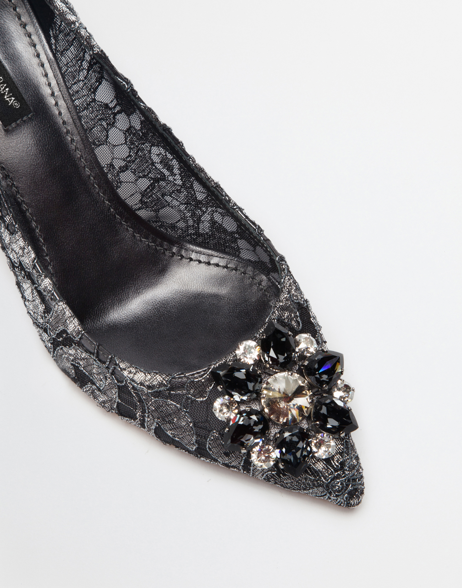  Dolce & Gabbana Dolce & Gabbana Lurex Lace Rainbow Pumps With Brooch Detailing - Woman Pumps And Slingback Grey 38.5 