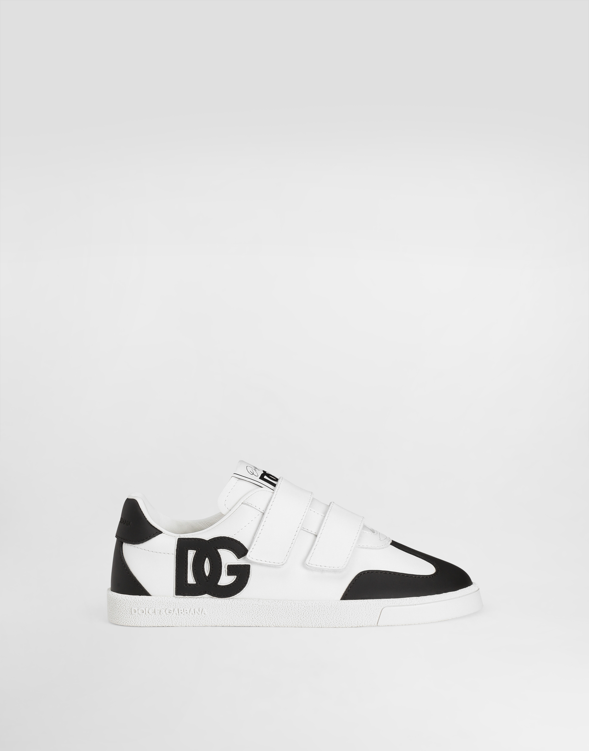 Dolce & Gabbana White/blk Kids' Original Leather Low-top Trainers Eur 36 /3.5 Uk In Multi