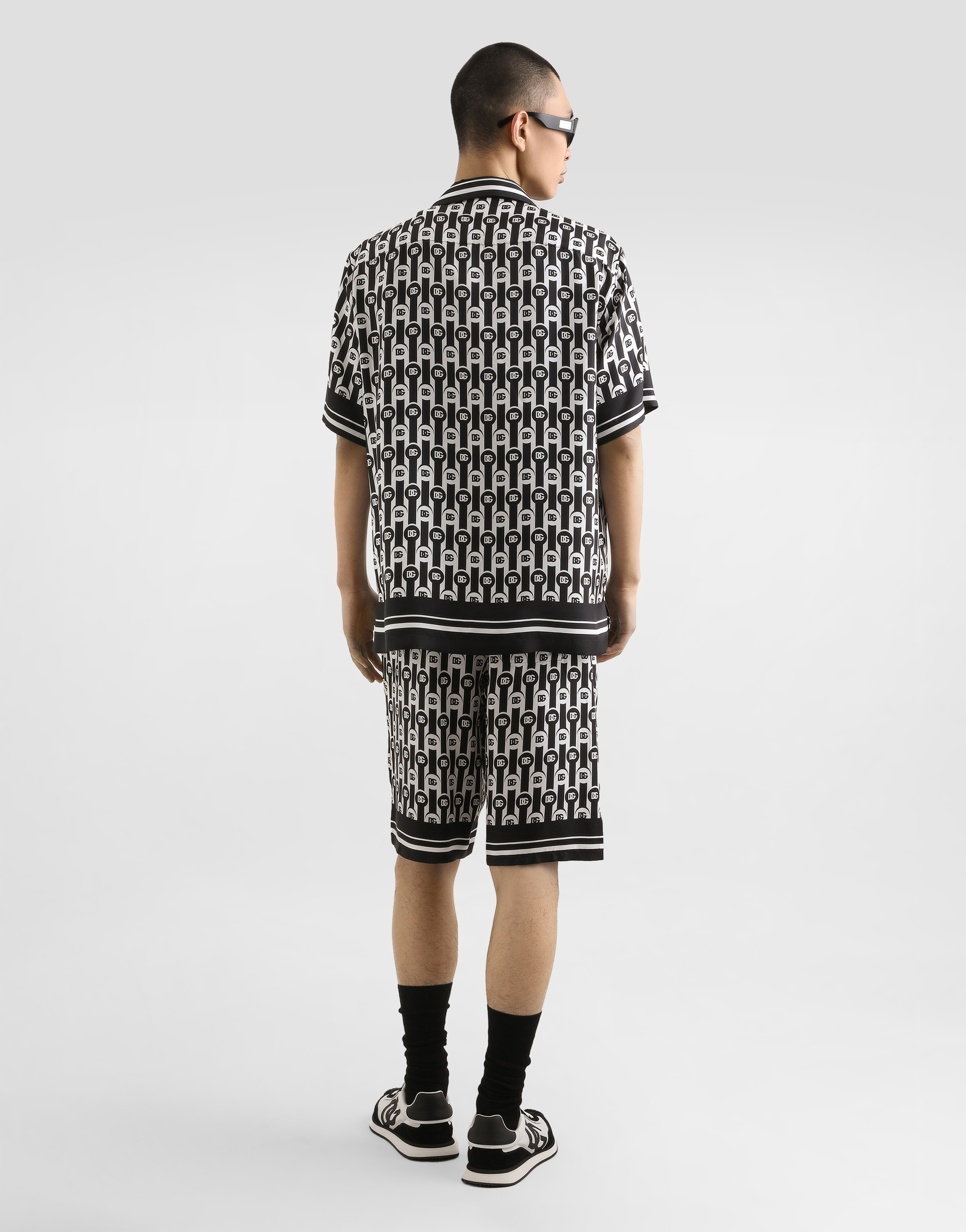 Dolce & Gabbana Logo-print Patterned Shorts In Multi