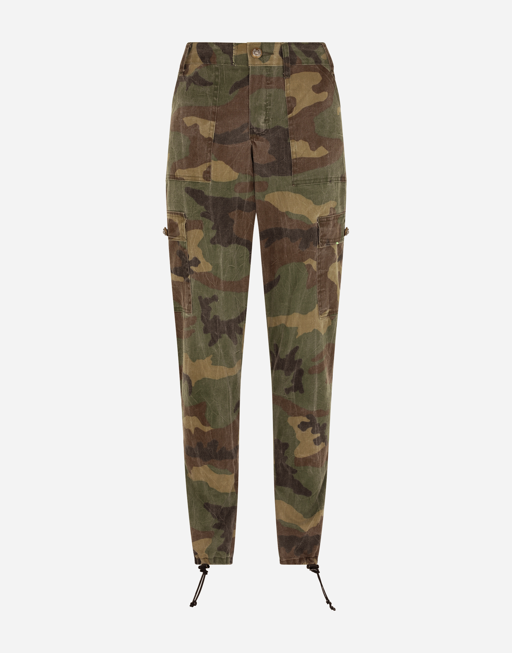 カラカラ　gata FASHION CAMOUFLAGE Cotton cargo pants with camouflage print in Multicolor for Women